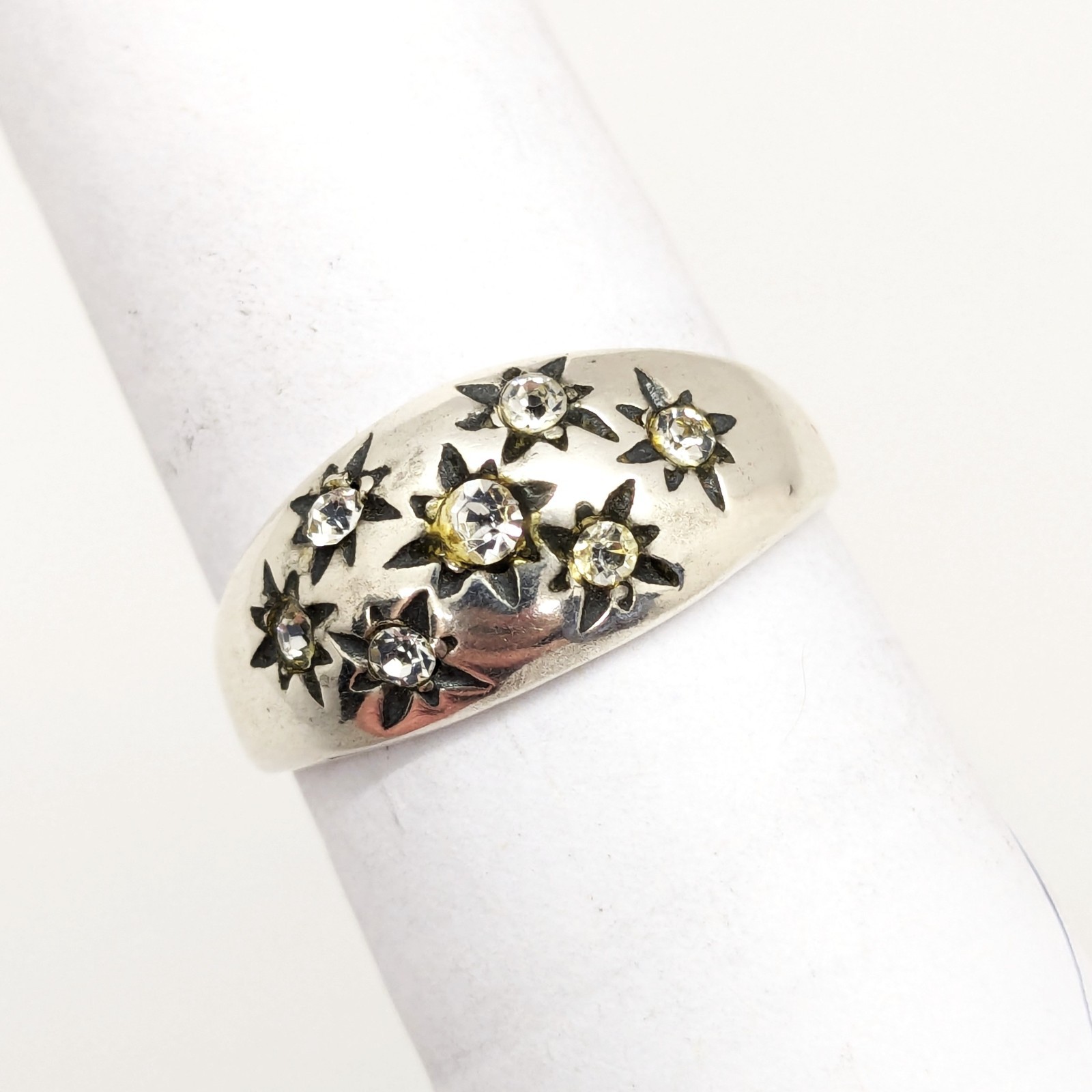 Vintage Elegant RING Silver 925 with Chic Bright Inserts -size: 9US (19mm) | #28