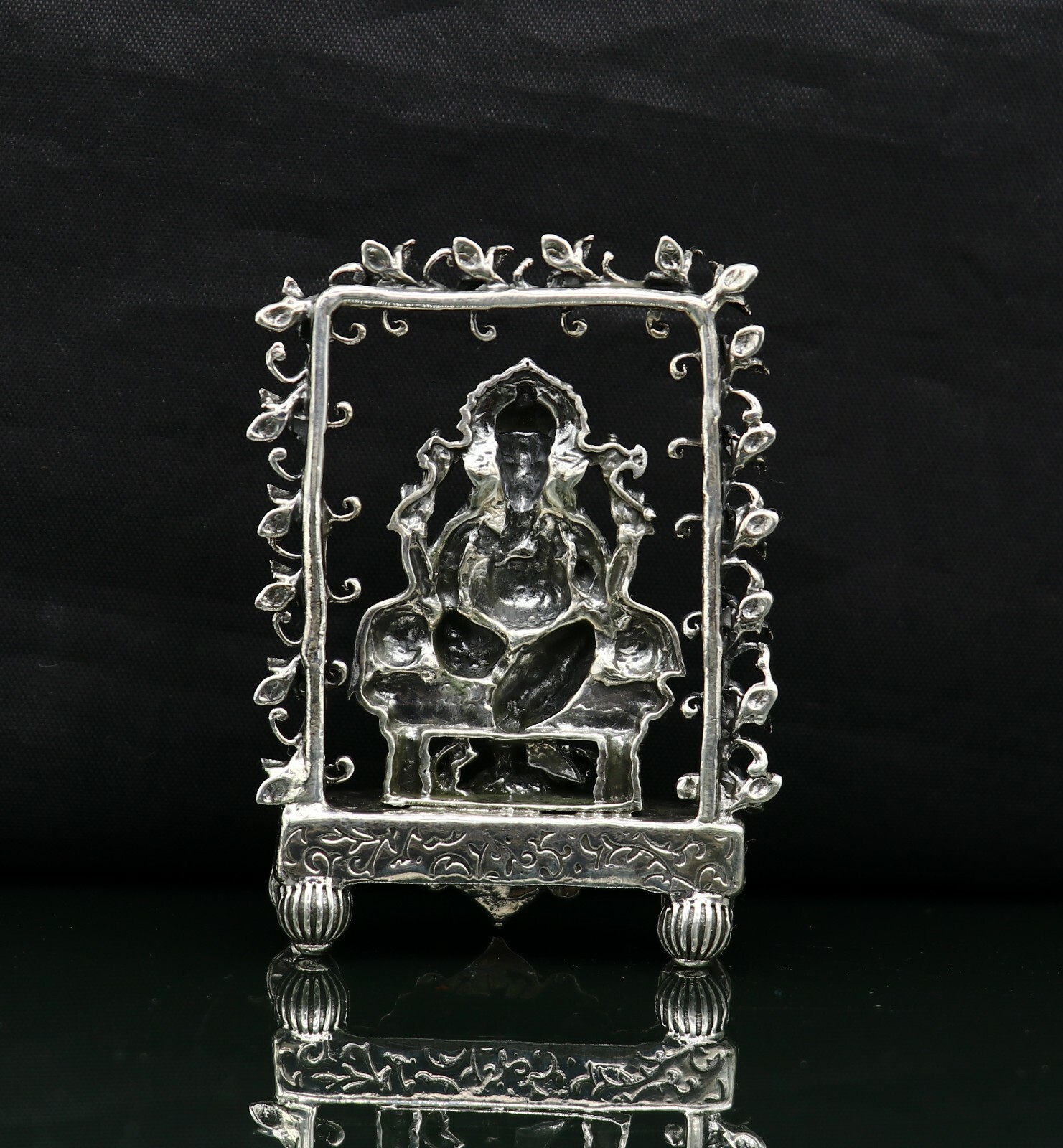 925 pure silver God Ganesha statue, figurine, puja article home temple art04