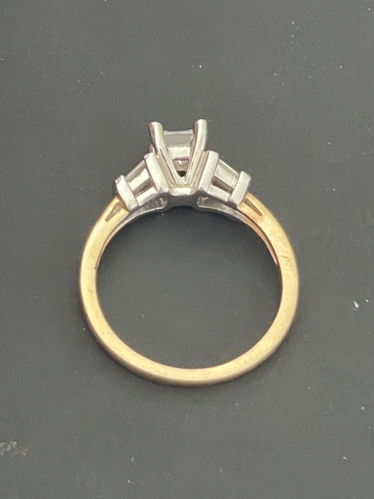 14KT Yellow/White Gold 0.60CTW Diamond Engagement Ring. Size 7 , (S181)