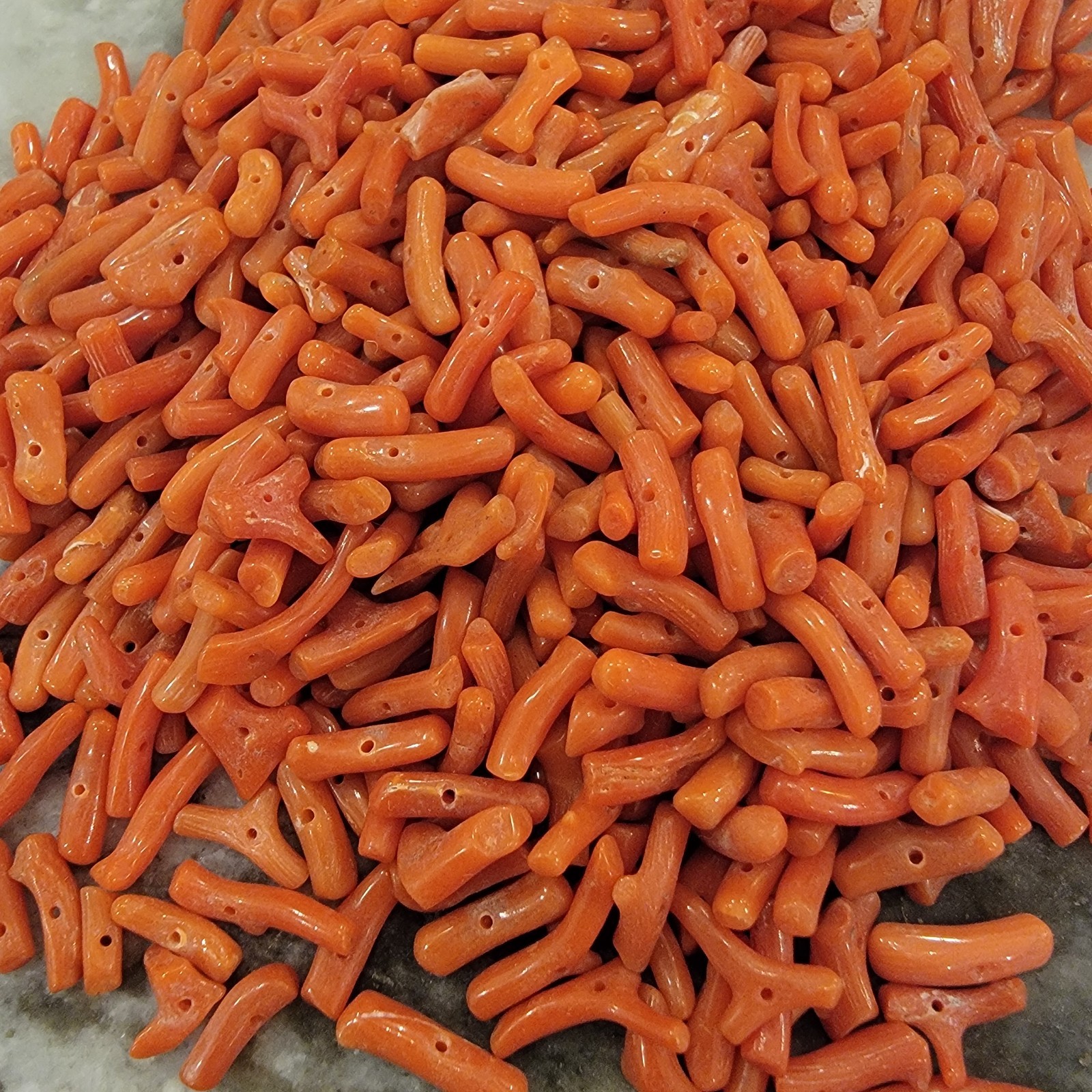 Vintage Natural Mediterranean Salmon Coral Branch Beads – Loose Undyed Old Stock