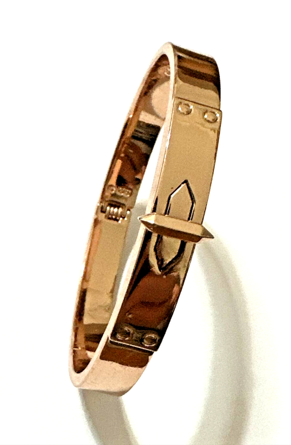 Stella & Dot YOU DO YOU Bangle Bracelet Gold Tone Inspirational Hinged 7″ Signed