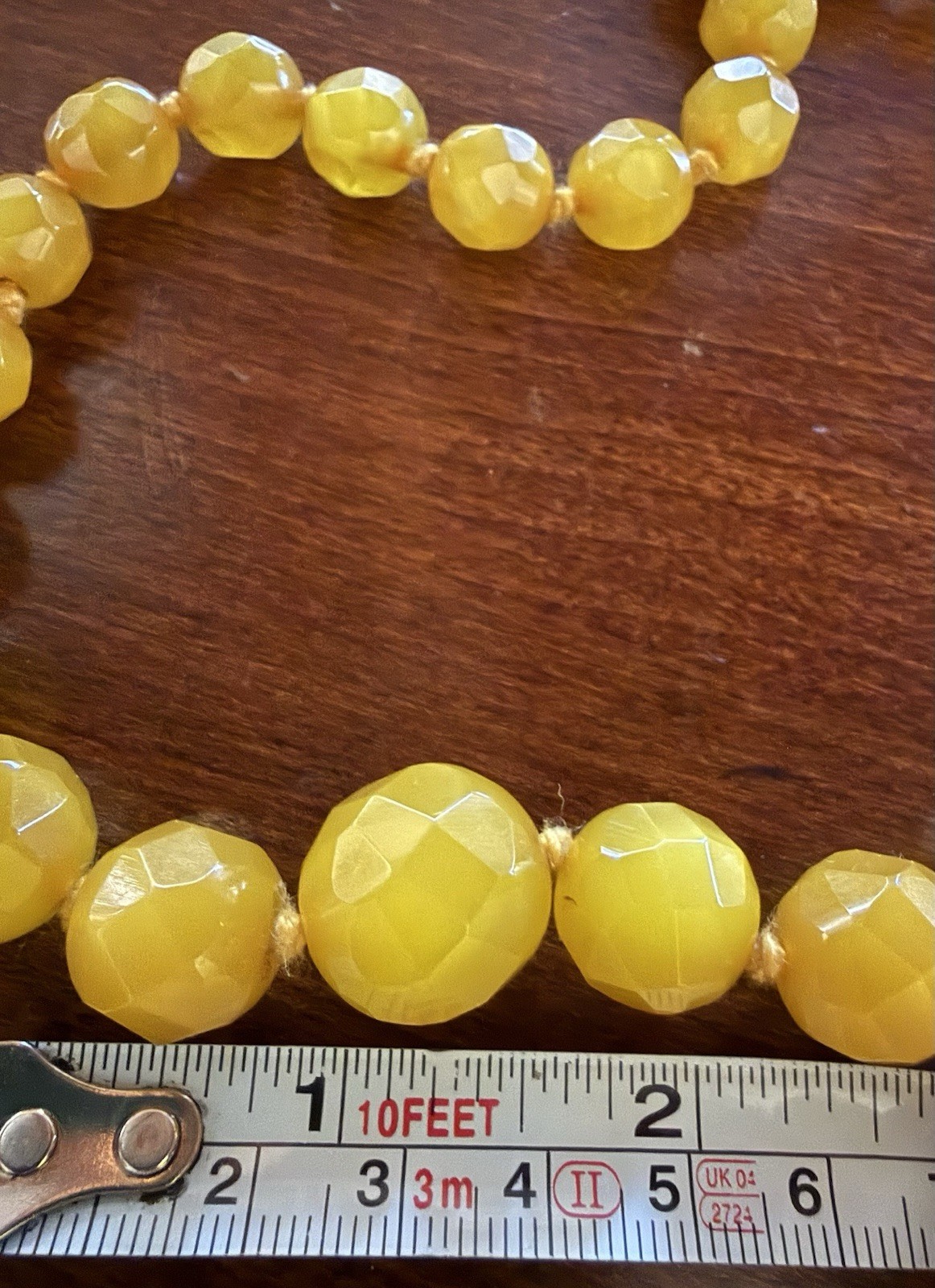Vintage Butterscotch Honey Catalin Necklace GRADUATED FACETED Beads 35″ 63g