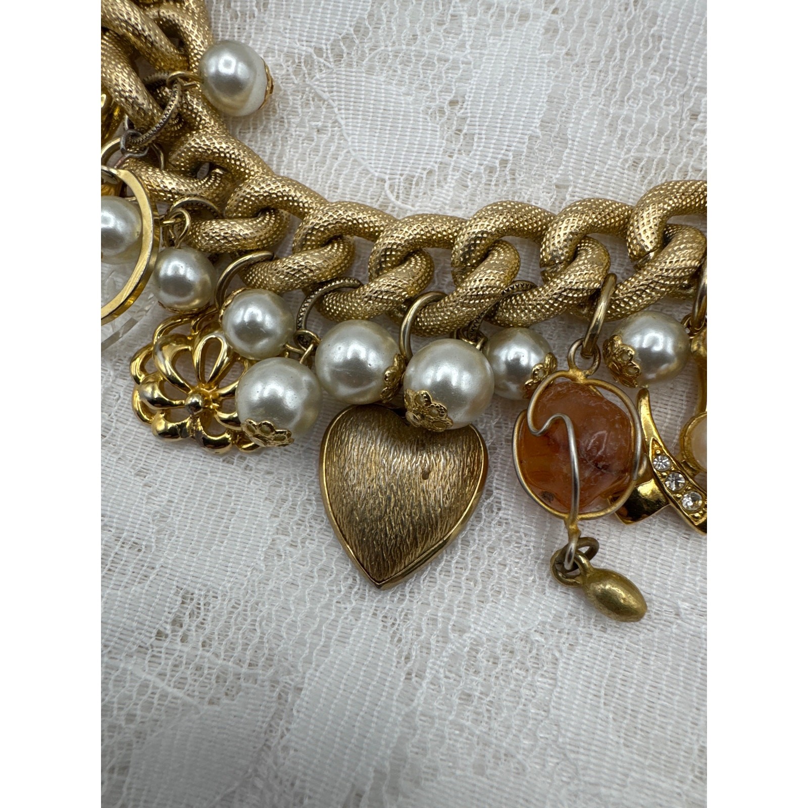 Artisan Crafted Repurposed Jewelry Charm Bracelet Upcycled Junk Loaded Style