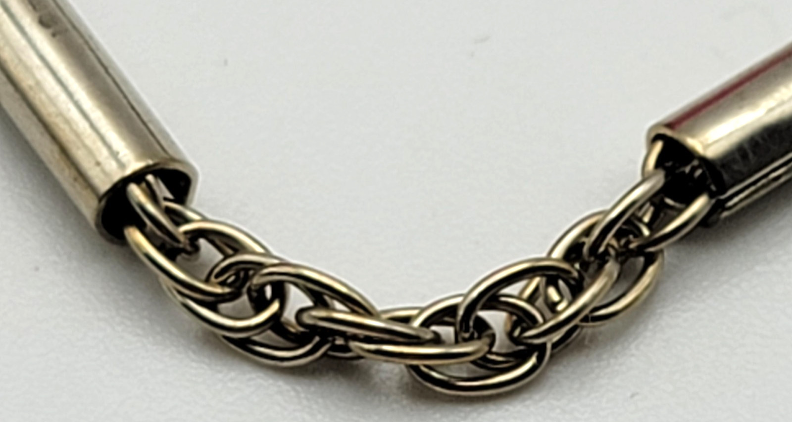 Vintage Silver Tone Bar Link Chain Necklace 36″ Spring Ring Clasp