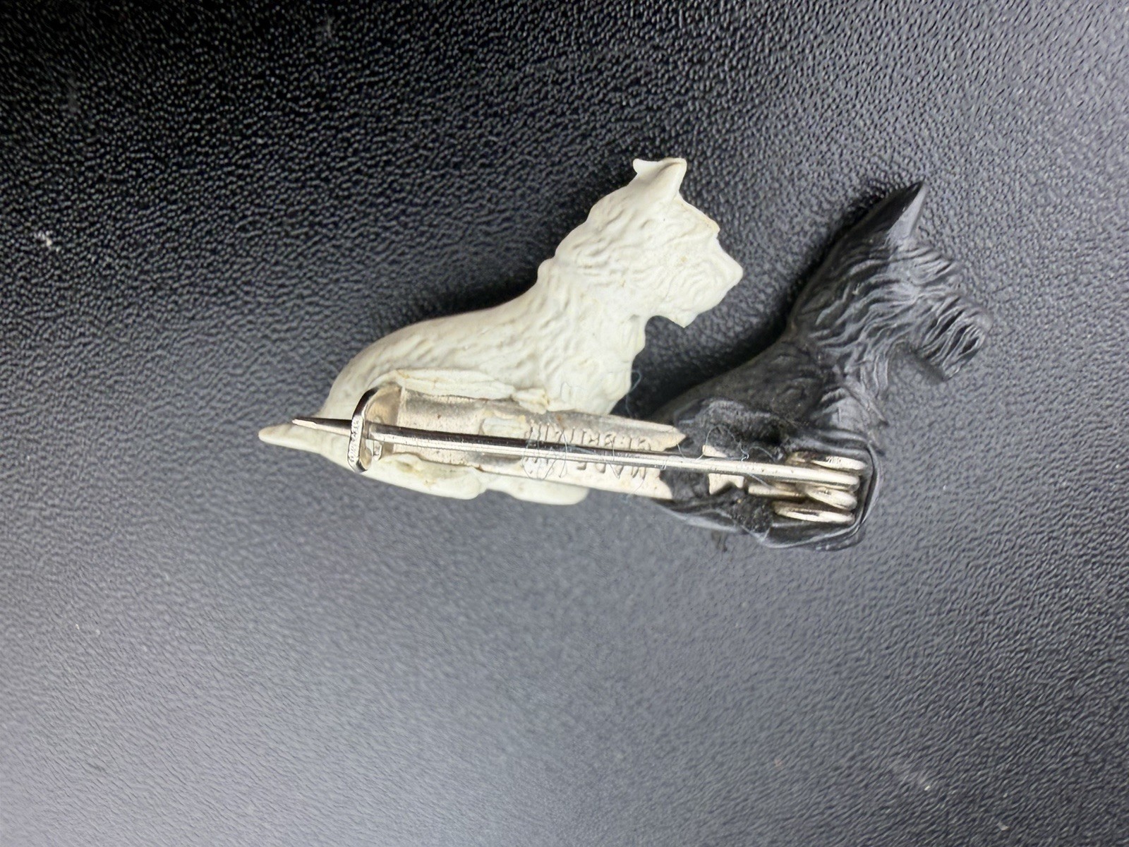 Vintage Scottish Terrier Scotty Dog Bar Brooch Pin Great Britain
