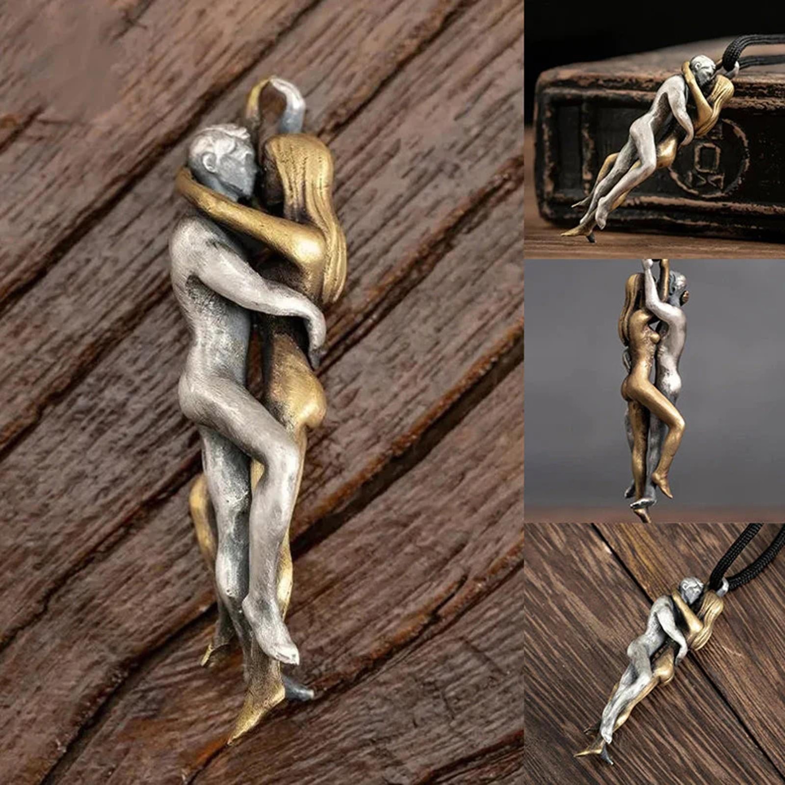 Couple Hug Necklace Lovers Hugging Pendant Gift Love Style Necklace Charm Gift