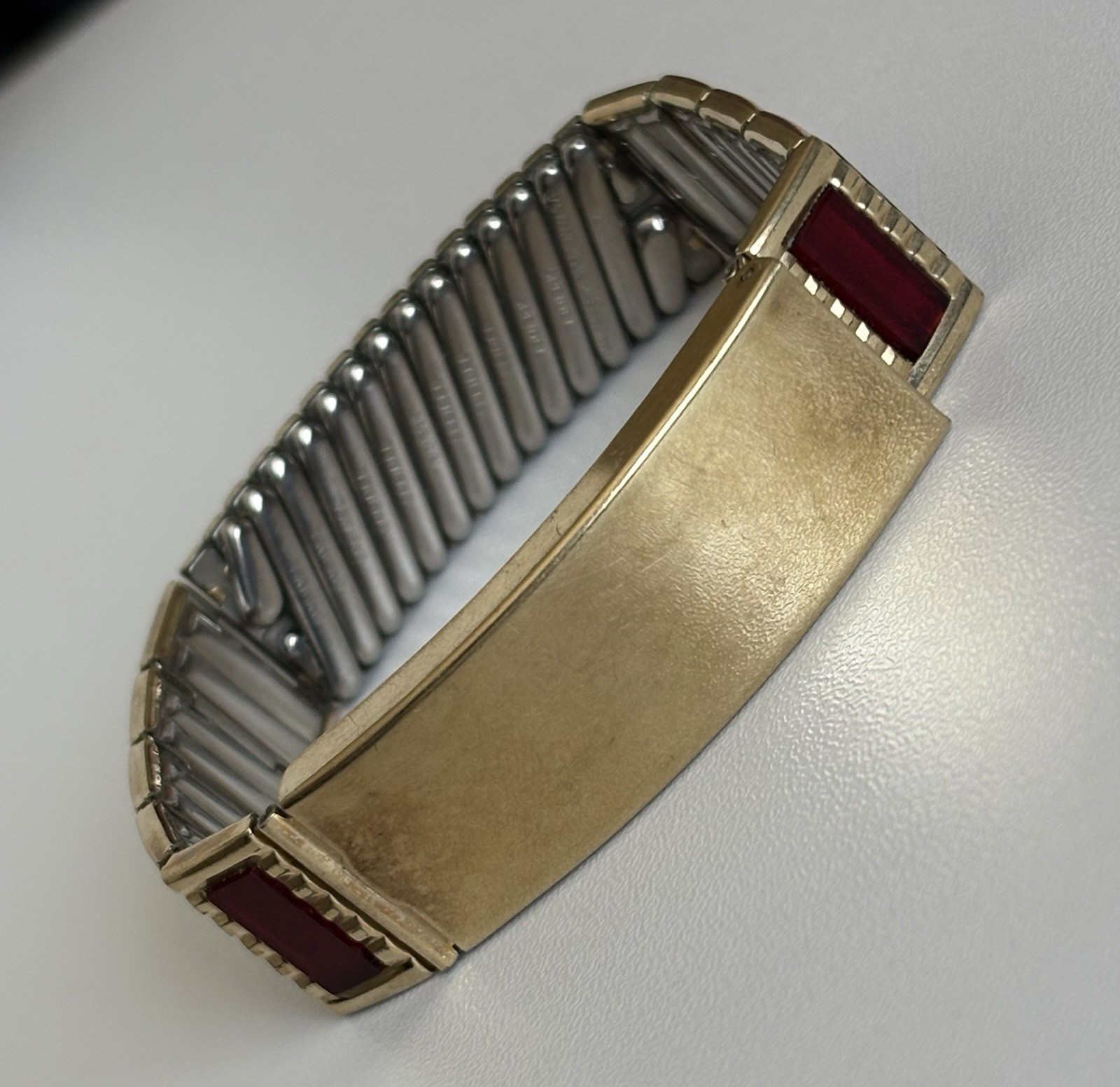 Spiedel 10k Gold Filled ID Hidden Secret Photo Bracelet 1950s MCM Expandable VTG