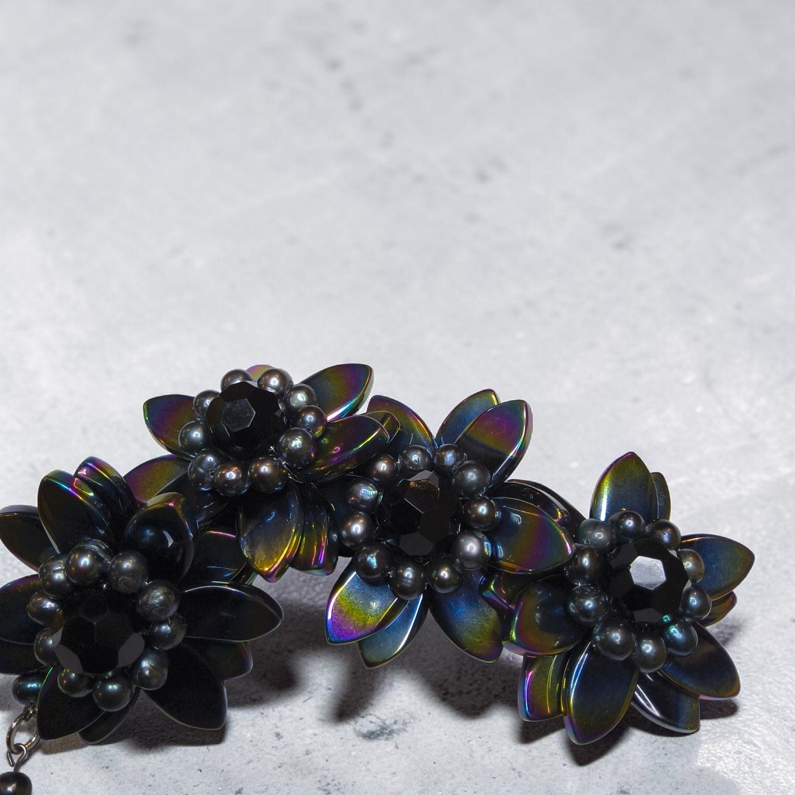 Vintage Butler & Wilson Oversized Floral Statement Bracelet B&W Box 2.5″ Flowers