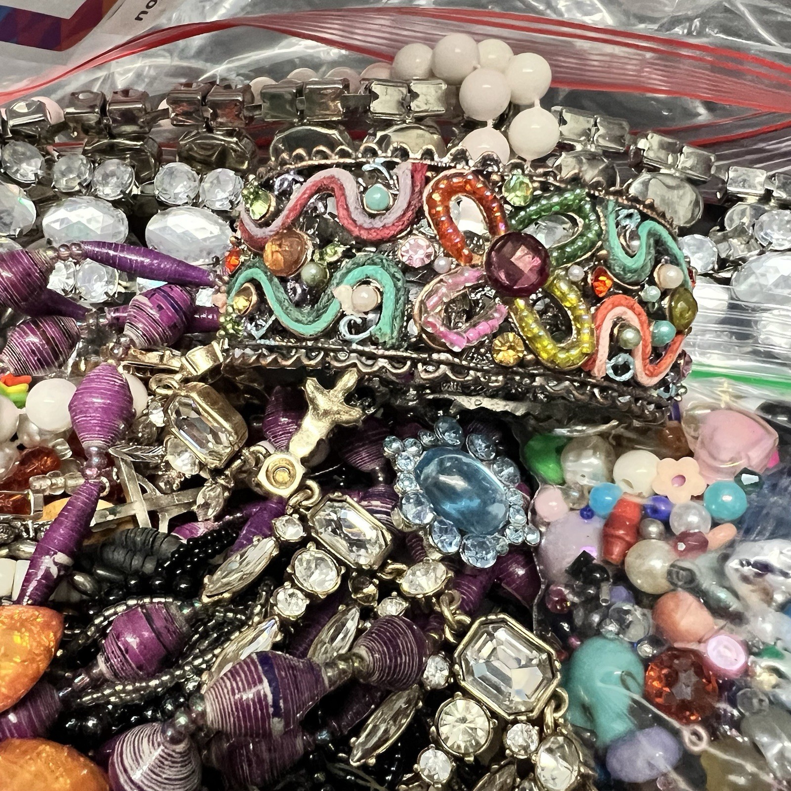 5 LB Junk Drawer Jewelry Lot Stuff Wear Repair Harvest vtg-now etc AS IS scrap Q