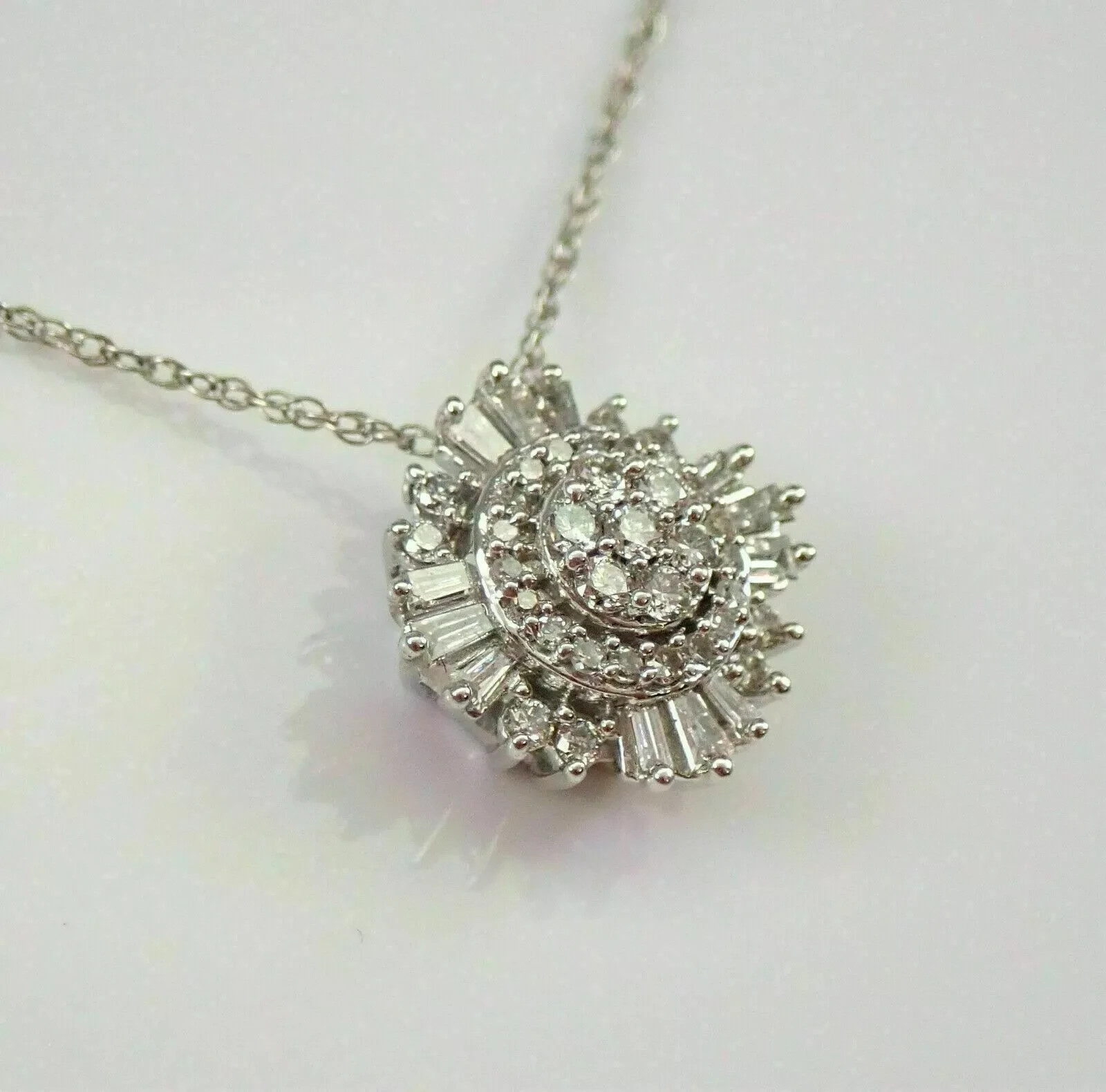 Round Cut Lab Created Diamond Antique Woman’s Gift Pendent In 14K White Gold FN