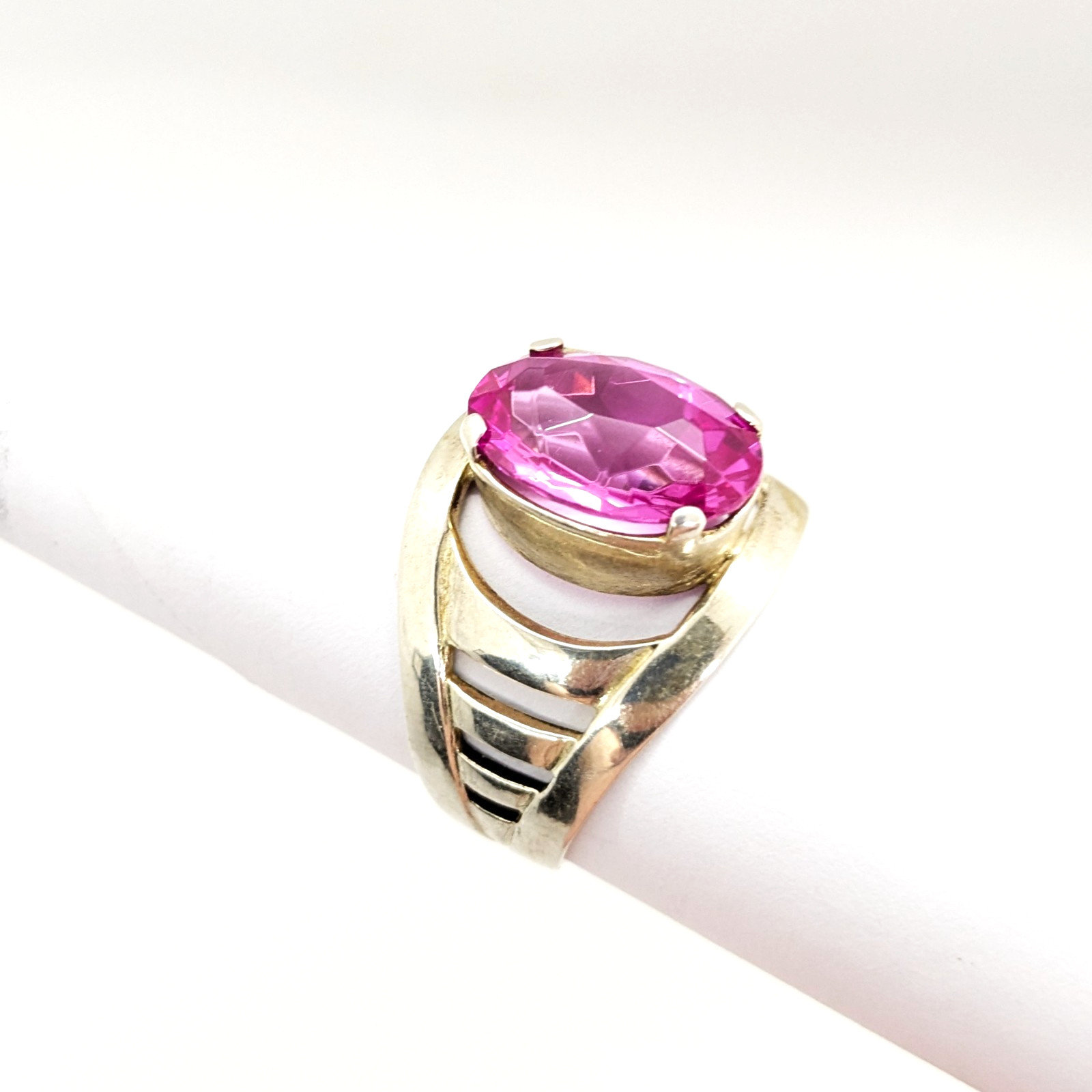 Vintage Luxury Soviet RING Silver⭐️875 with Big Bright Ruby -10.5US (20mm) | #77