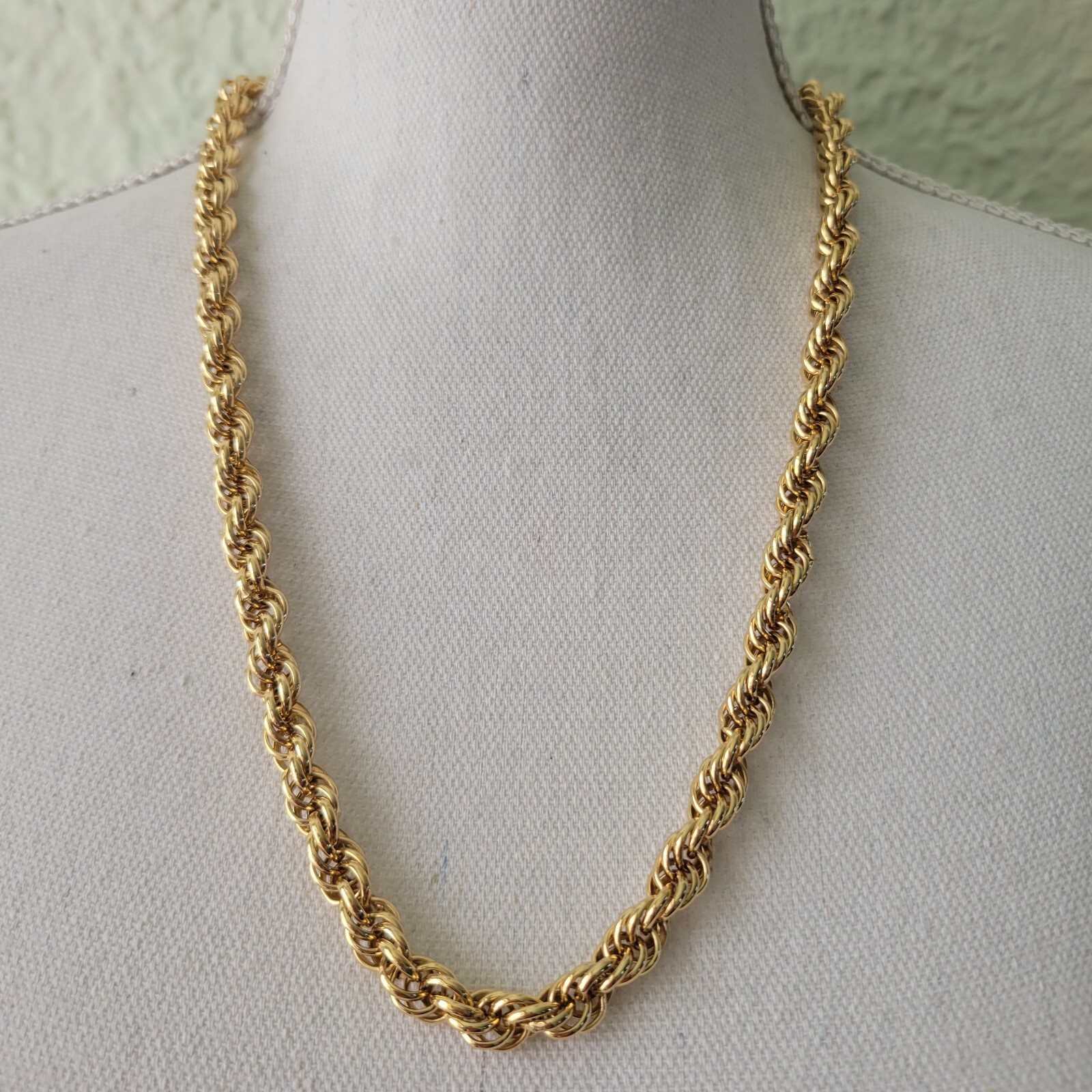 Romanza Italy Yellow Gold Plated Necklace Chunky Multi-Link 24″