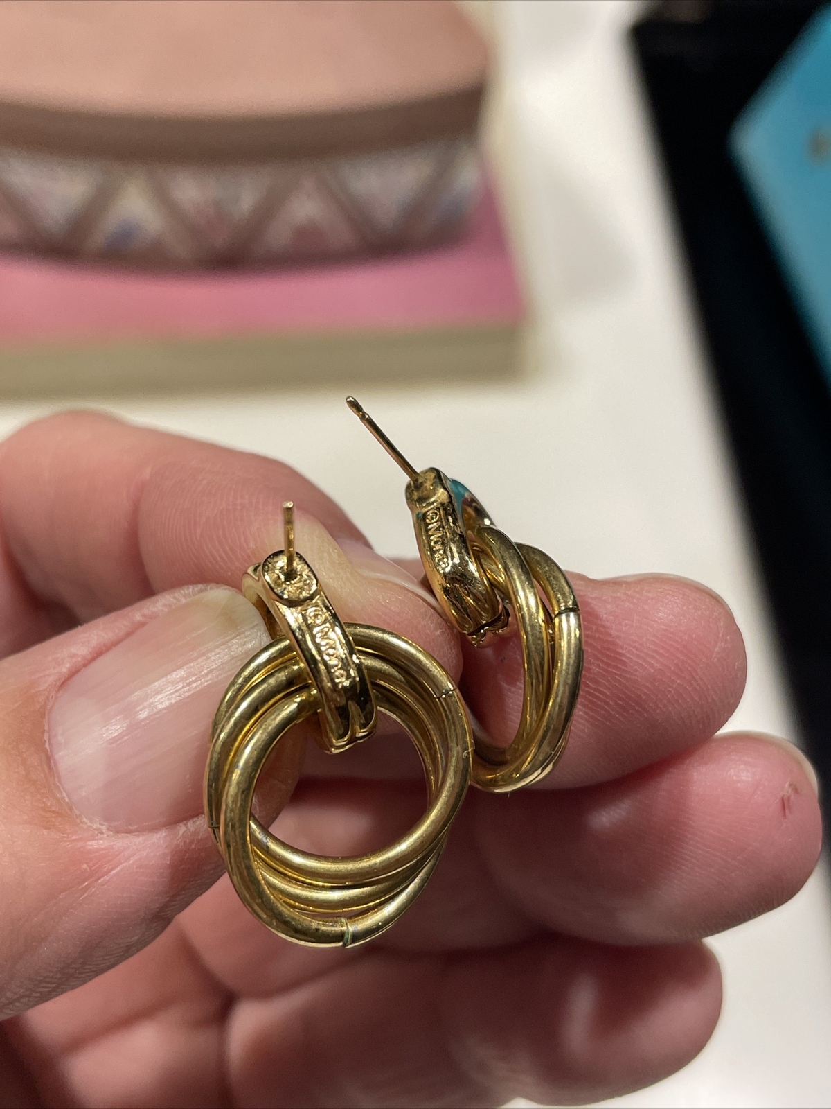 Lot Of 18 Pair Gold Tone Pierced Earrings Assorted Styles Sizes 1 Marked Monet