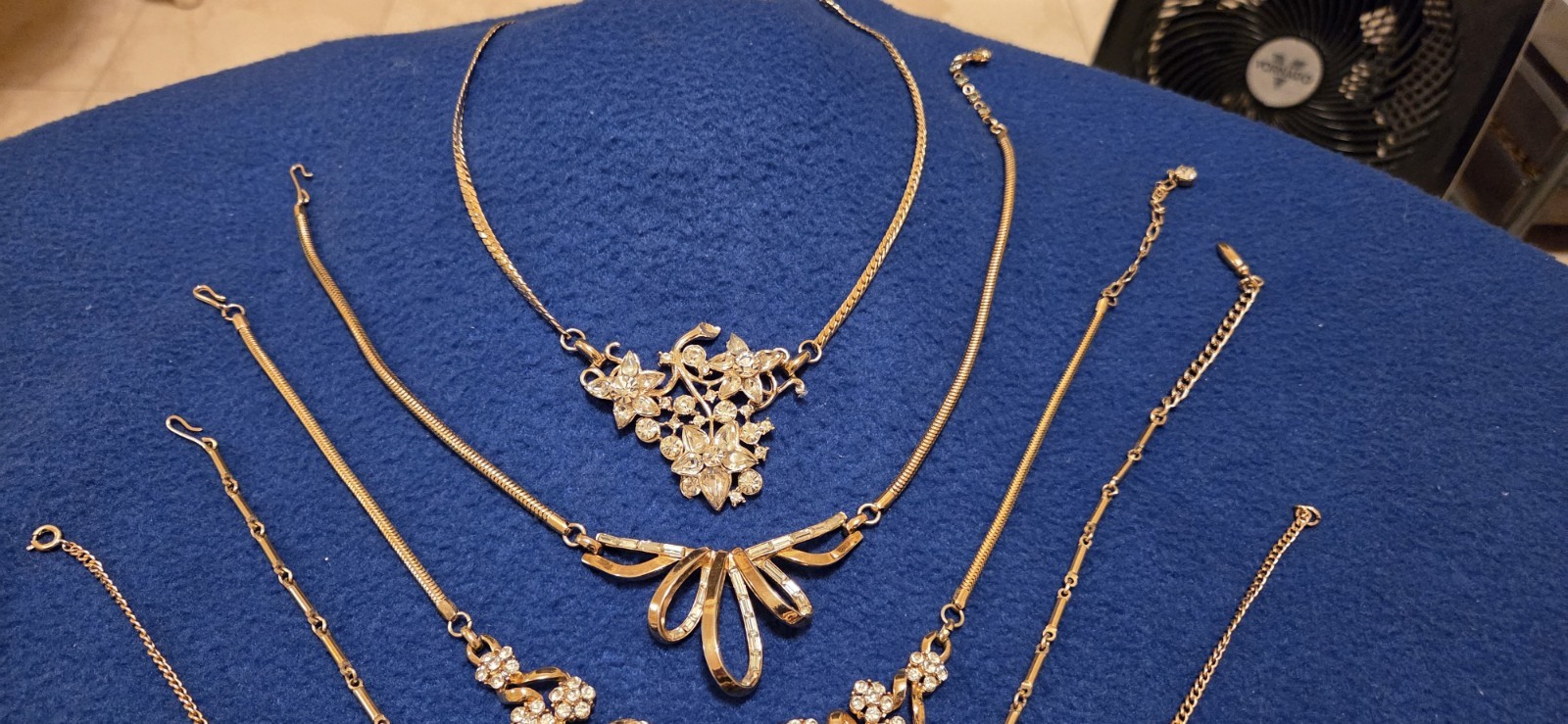 Vintage Mid Century Necklace Lot Of 10. Rhinestones. 6 Signed Kramer Trifari…