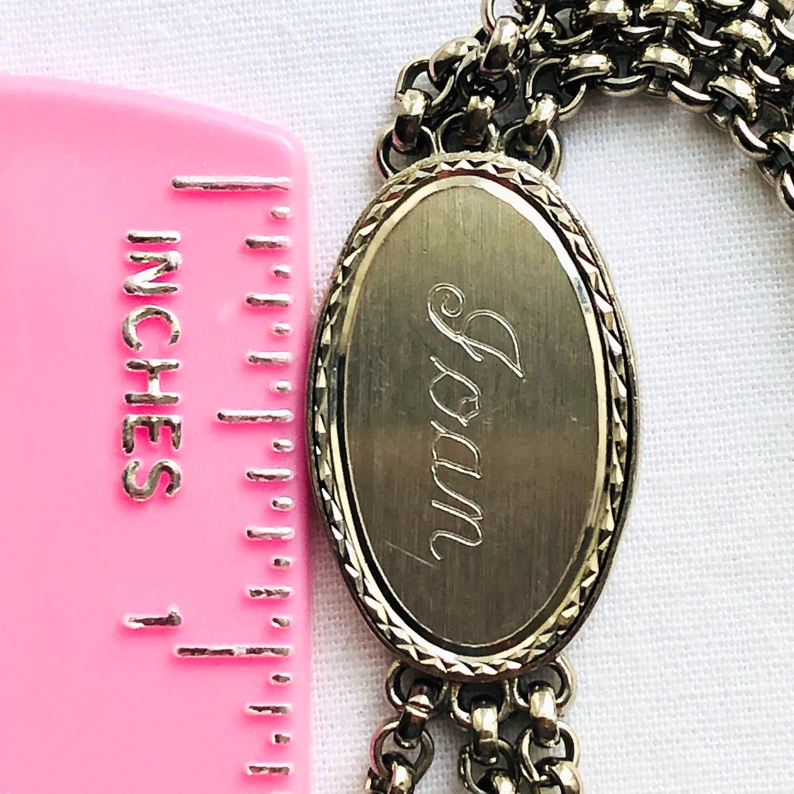 Speidel Joan ID Identity Cursive Name Bracelet Vintage Signed Jewelry Gift 7”