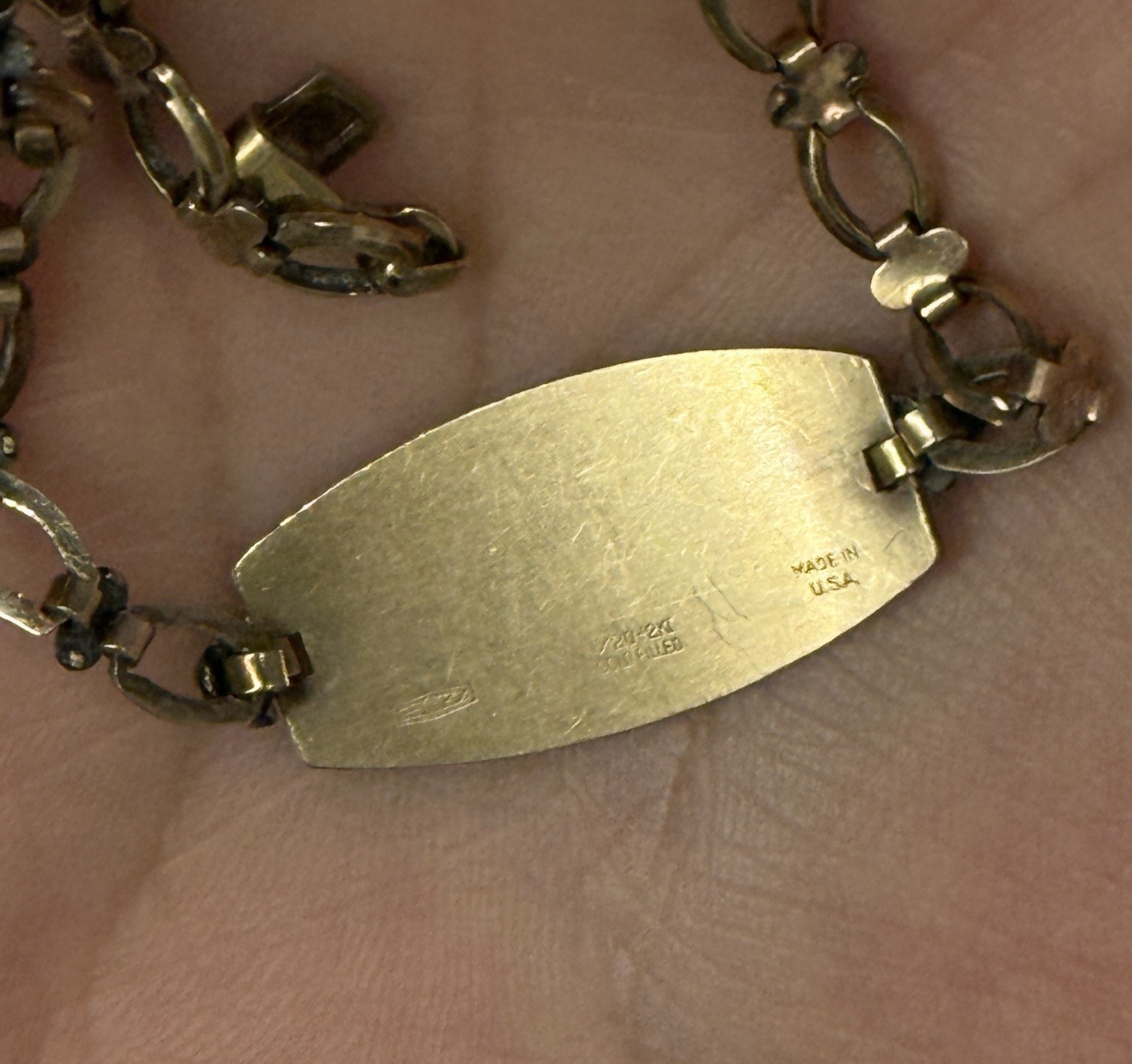 RARE! GOLD FILLED WWII US Navy Officer Submarine Deep Wave Dolphin Gf bracelet