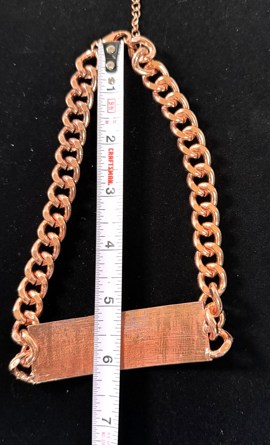 NENA Rose Gold-Tone Cuban Link Chain LOVE Plate Choker Necklace & Earrings Set