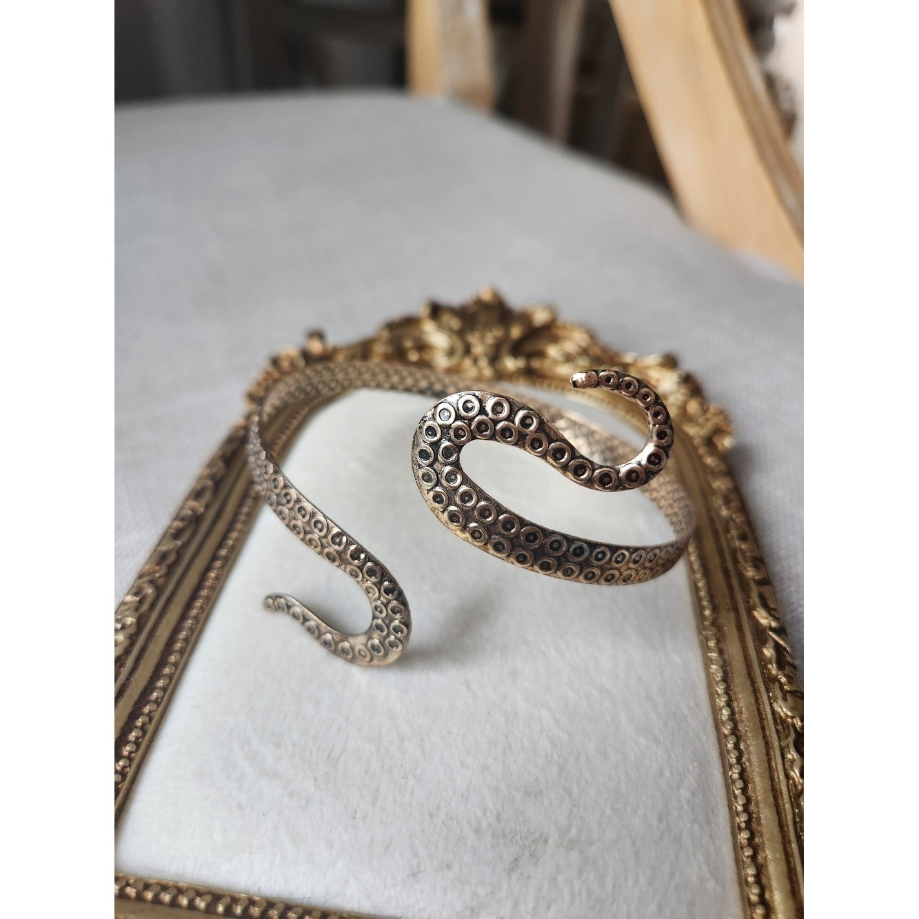 Boho Octopus Tentacle Cuff Arm Bracelet Antique Gold Mermaid Core Adjustable