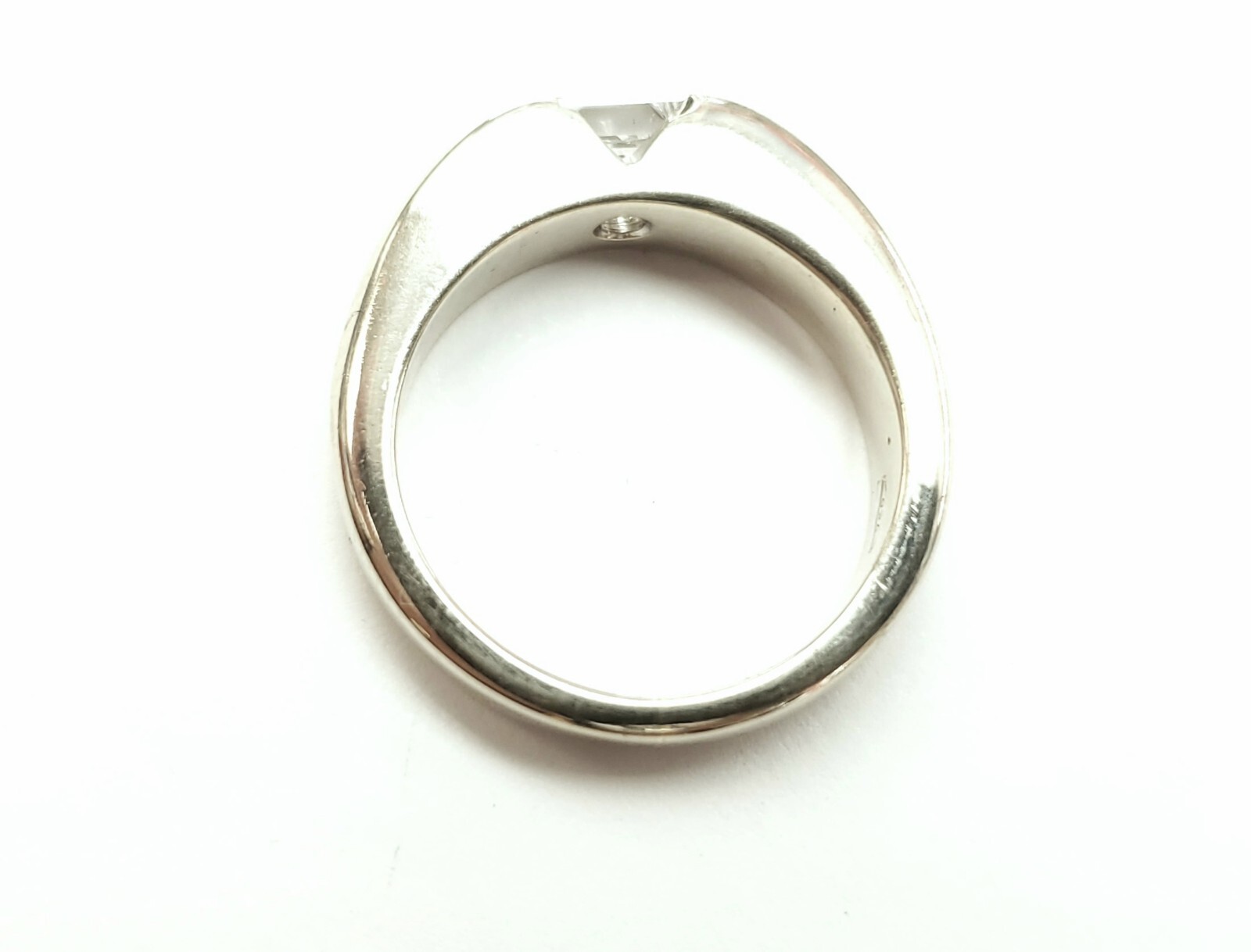 Vintage 18k White Gold Princess Cut Diamond Engagement Ring
