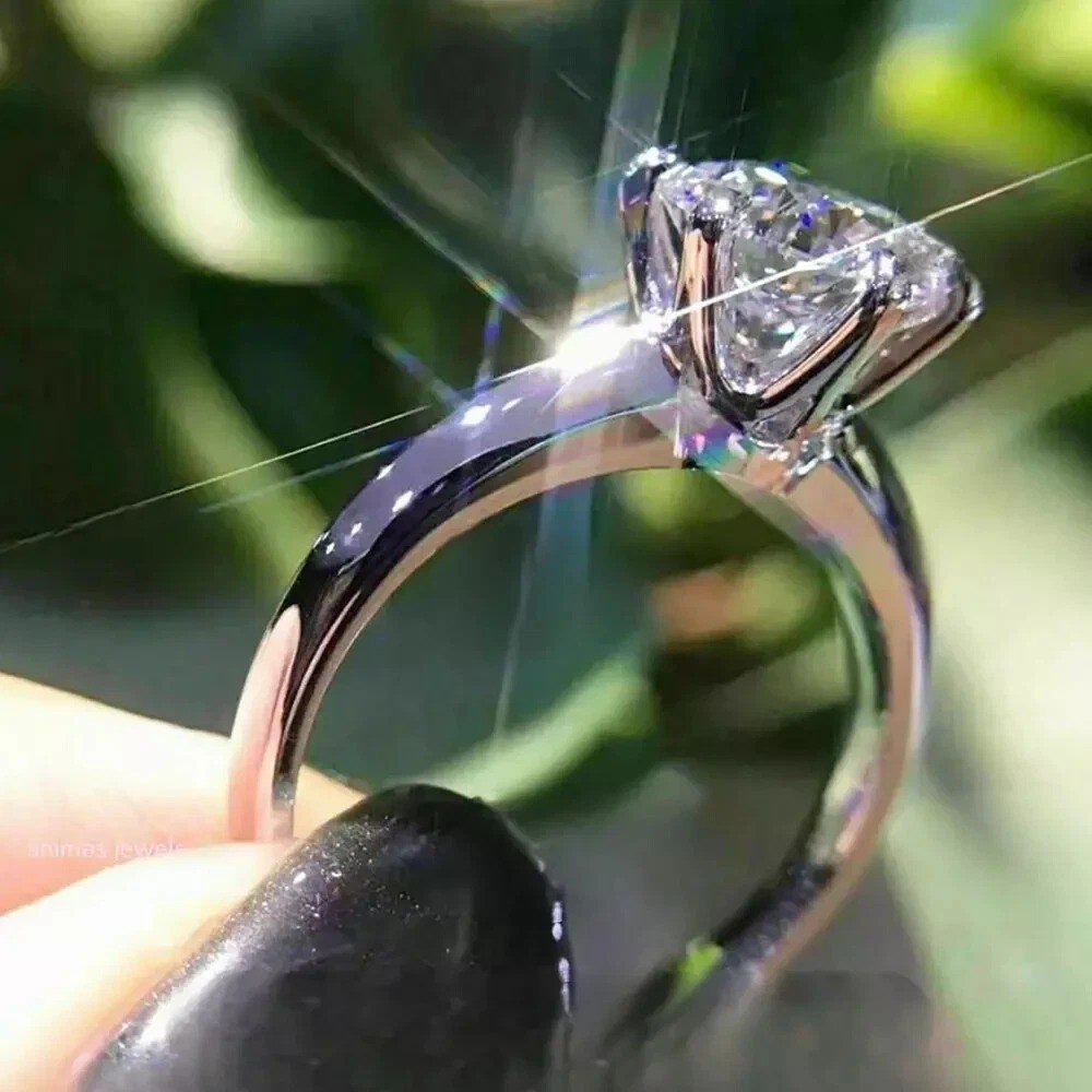 1.8Ct Round Cut Lab Created Diamond 14K White Gold Finish Wedding Solitaire Ring