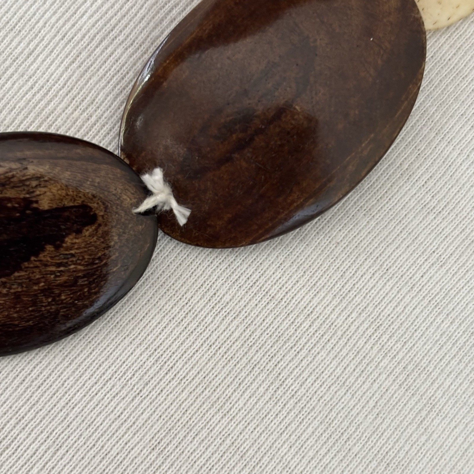 Vintage Bone & Wood Necklace Handmade Graduated
