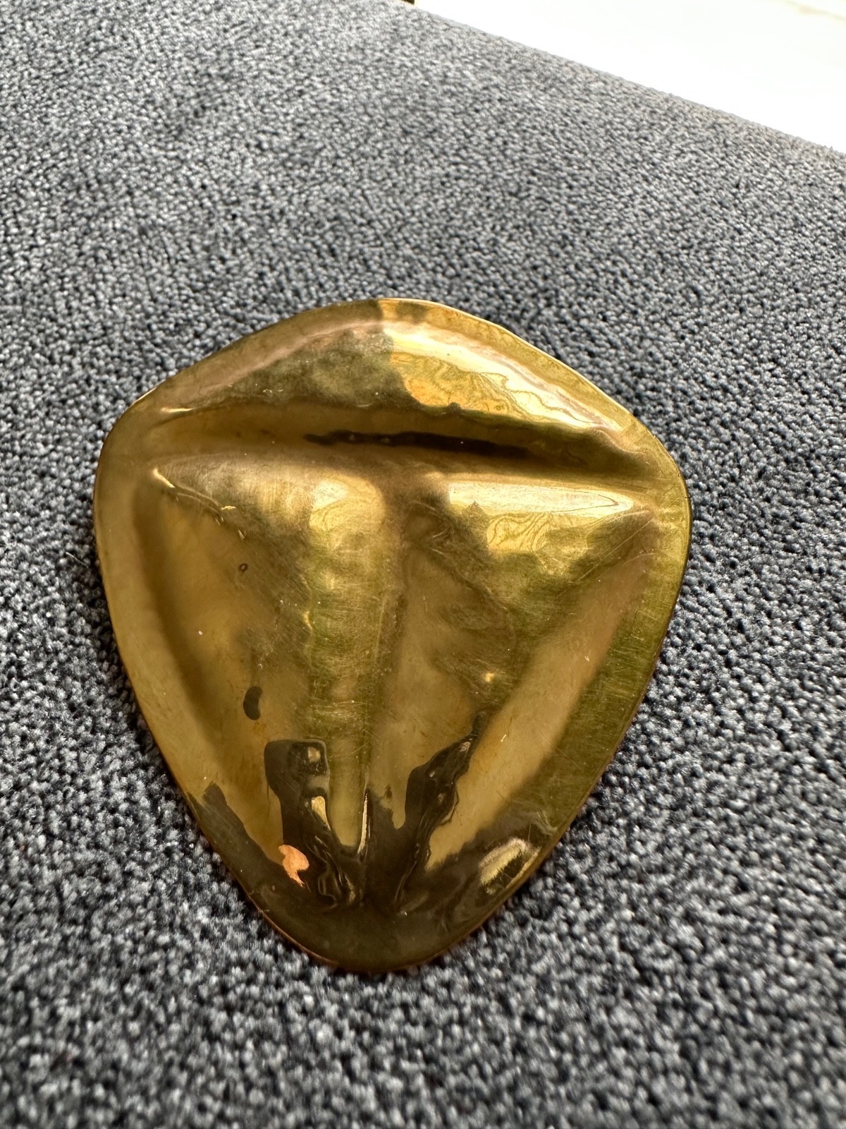 Vintage Modernist Brutalist Brass Brooch Pin Signed Unknown Artist Studio Art