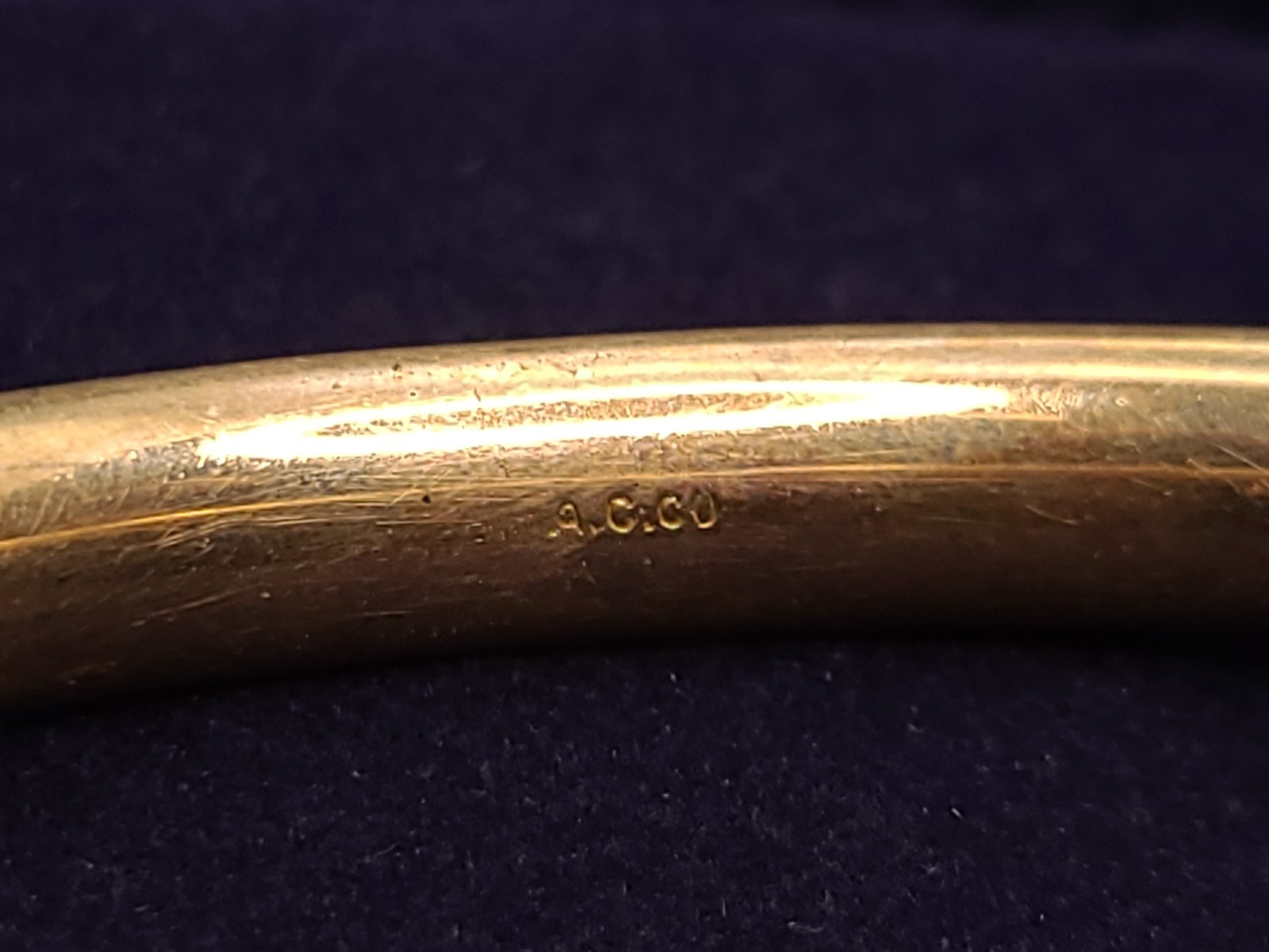 Antique Victorian A.C. Co Gold Filled Floral Hinged Bangle Bracelet