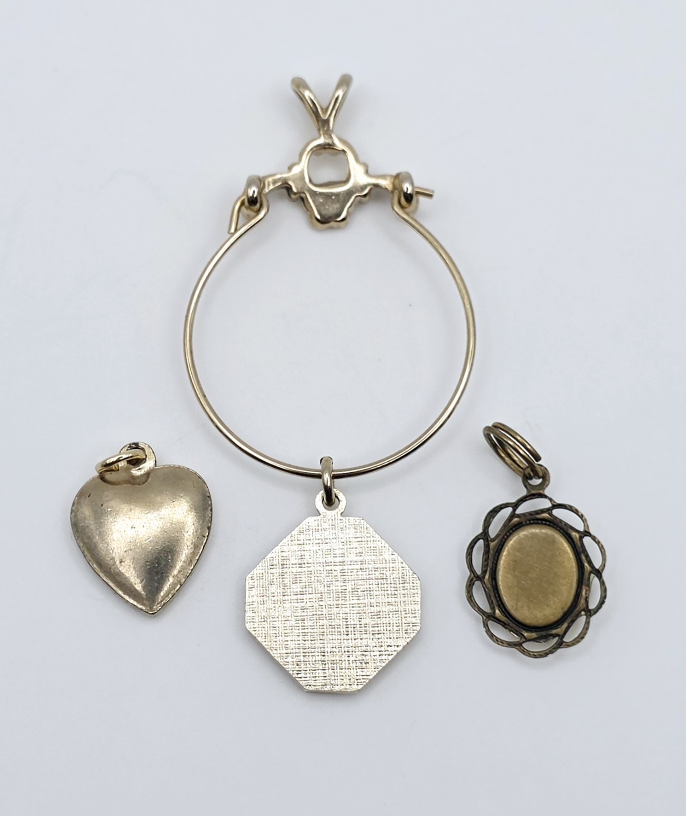 Vintage Pendant Charm Lot 9pc Gold Filled Plated Art Nouveau Victorian Monogram