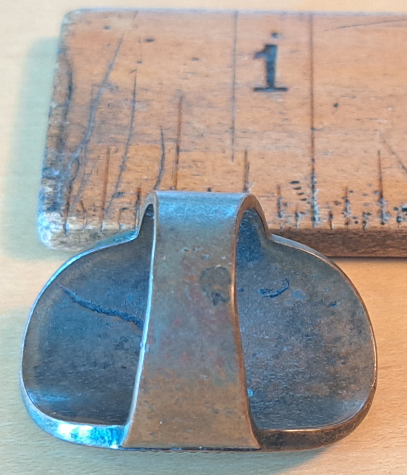 Vintage Copper Elongated Oblong Ring Unknown Size – Metal Detector Find