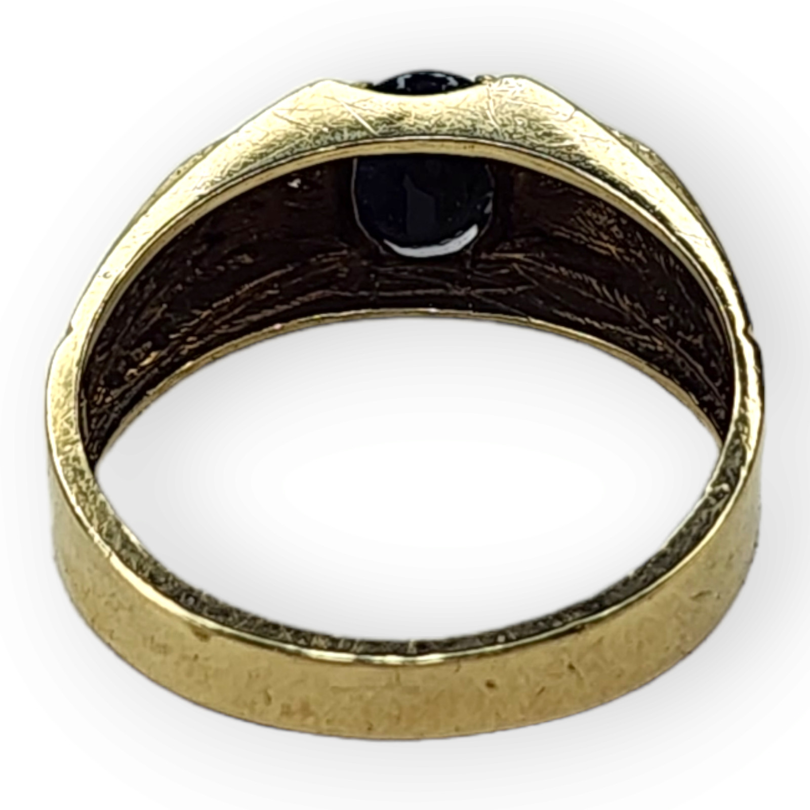 14KT Yellow Gold Vintage Sapphire Diamond Ring Size 9.75