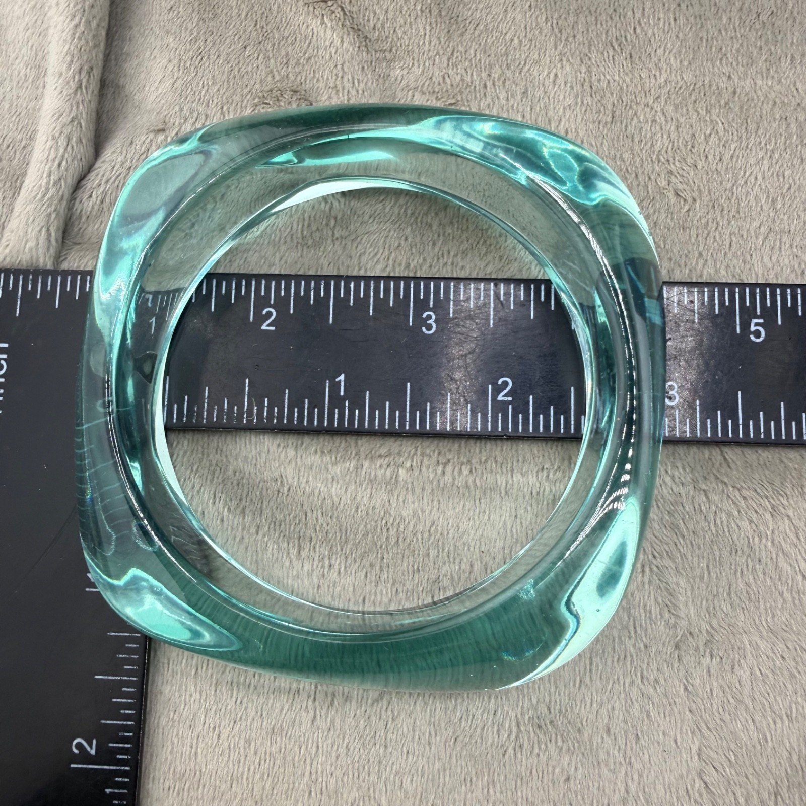 Vintage Aqua Acrylic Bangle Bracelet 8.5”