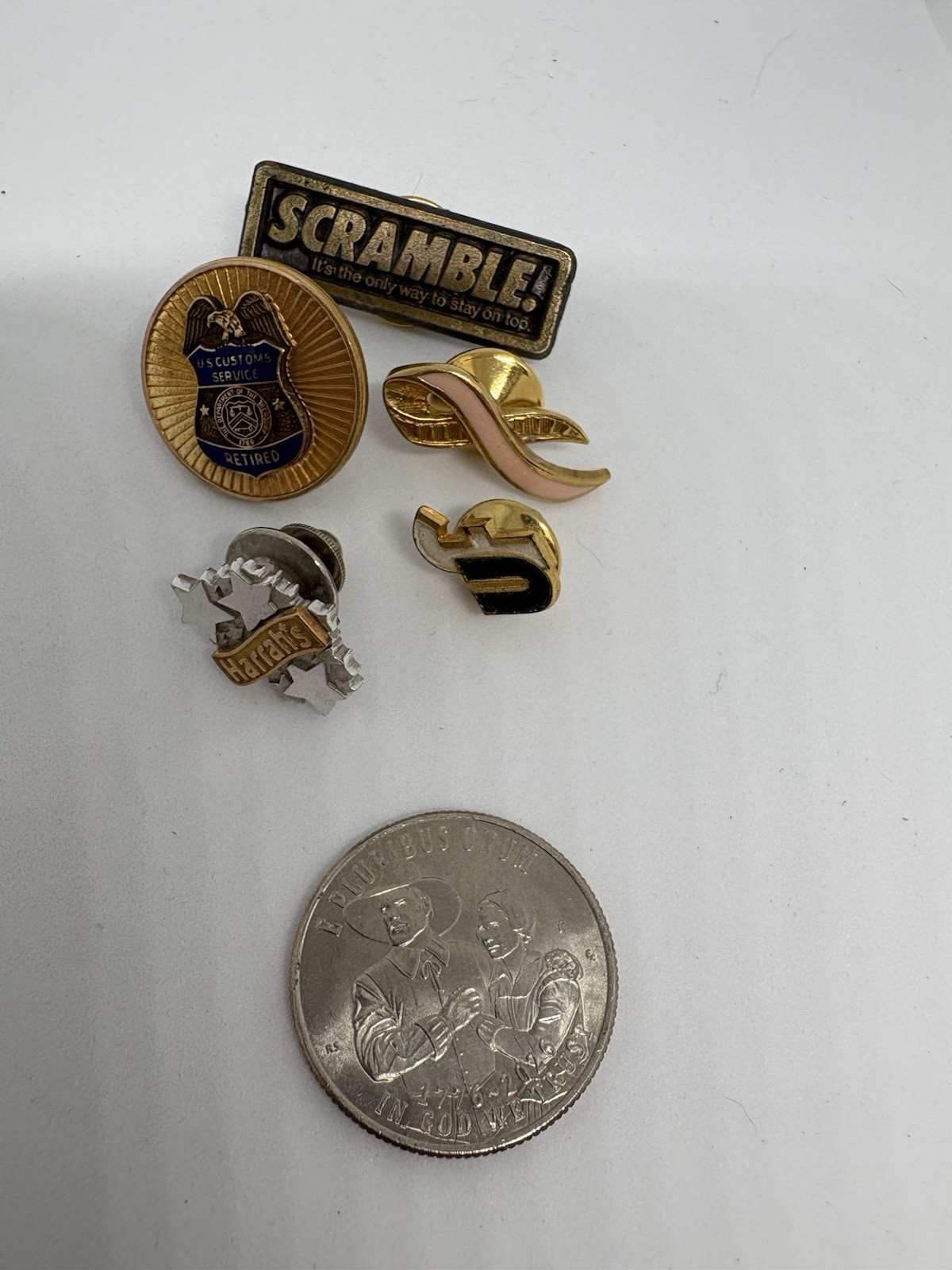 Lot Of Vintage Lapel Tie Pins Random Variety Blood Drive Flags Travel Workplace