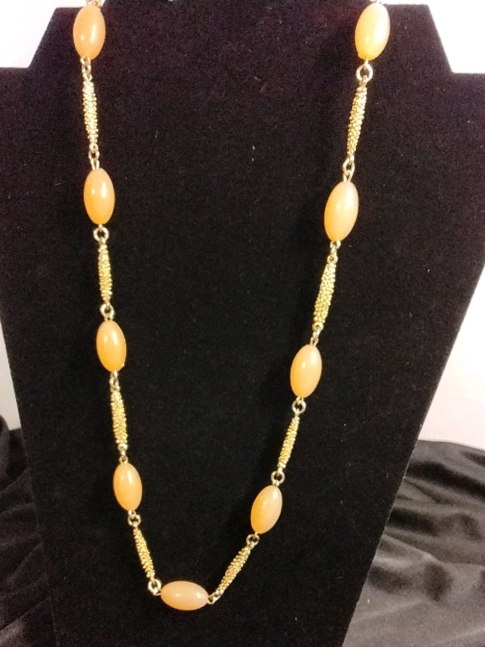 14″ Vintage Butterscotch Amber Beads & Gold Necklace for any occasion.