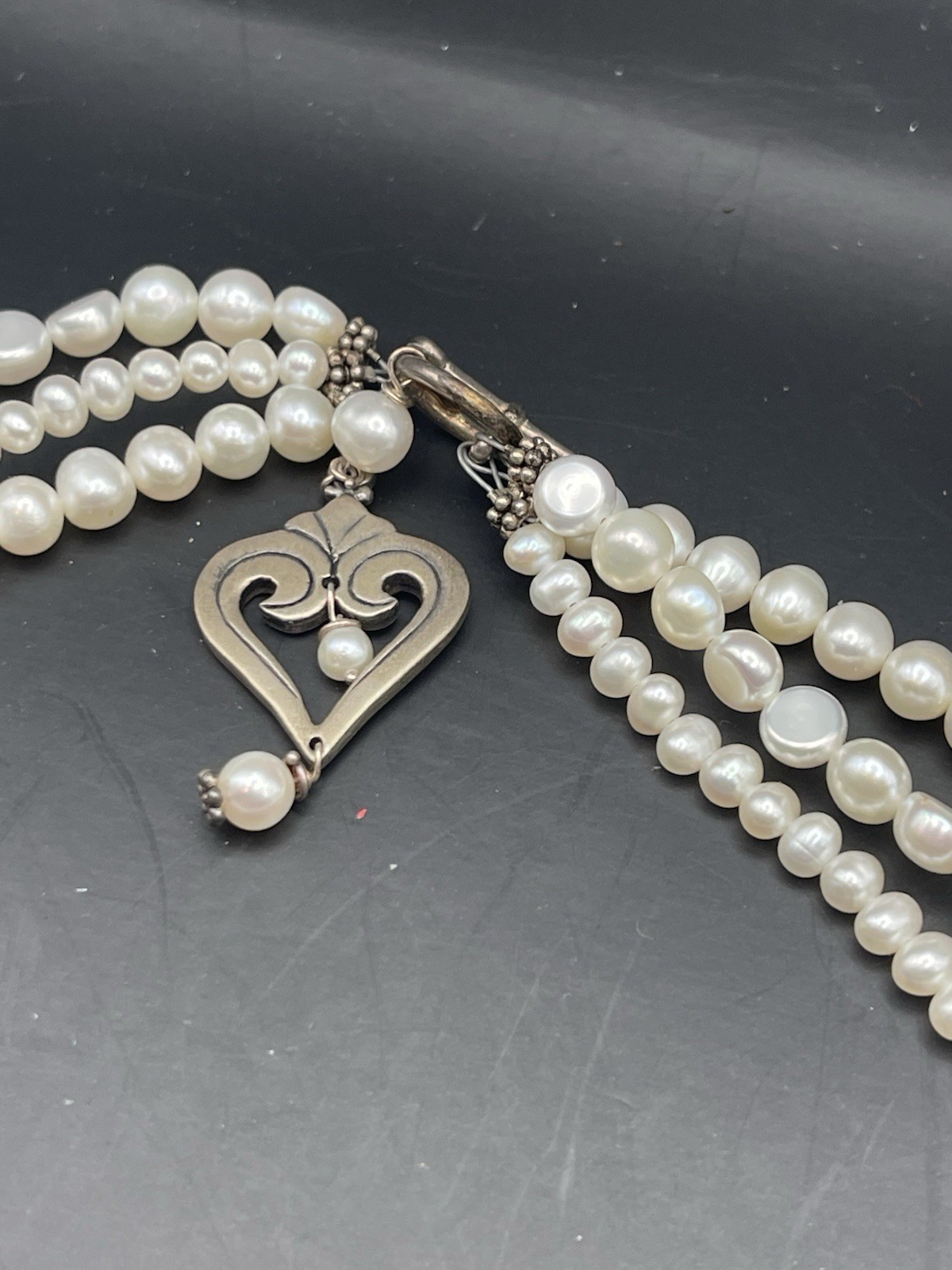 vintage three-strand freshwater pearl choker