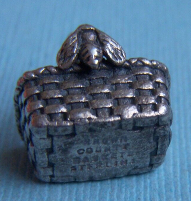Vintage Brown County Basket bee on handle Indiana sterling charm