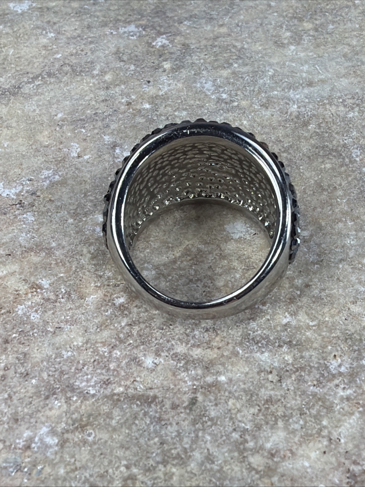 Stainless Steel – JCM JACMEL MAURITIUS gray Crystal Pave Cocktail Ring Size 6