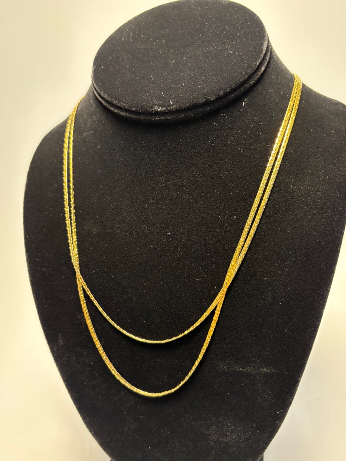 Necklace Long Multi Layer Chain Gold Tone Signed Interesting Large Clasp