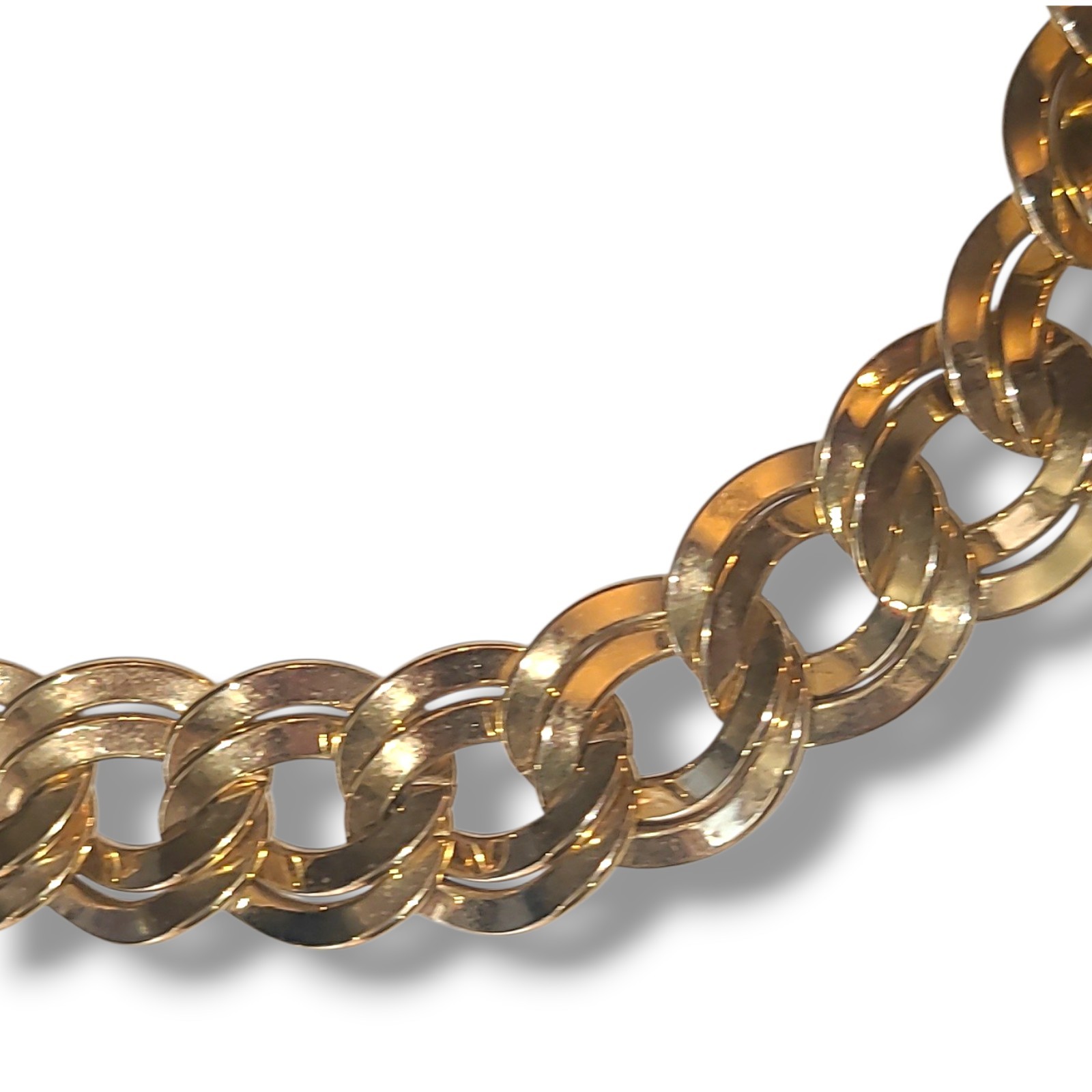 Monet Chunky Gold Tone Double Link Chain Necklace 20in Vintage Signed