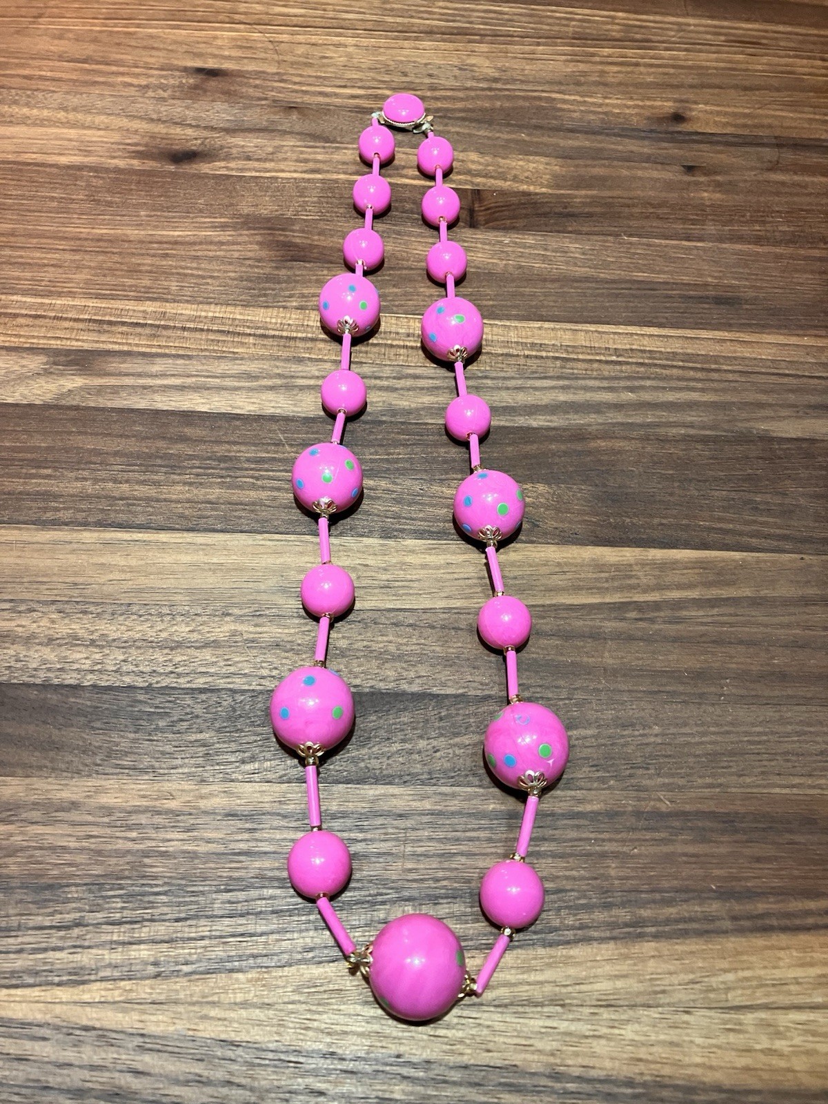 Plastic Costume Bead Necklace Made In Hong Kong 50’s