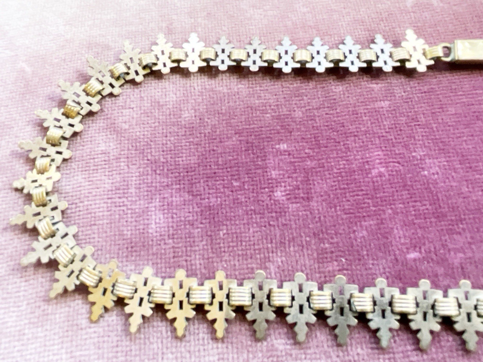 Antique Victorian Gold Filled Fringe Style Chain Necklace Unusual Link