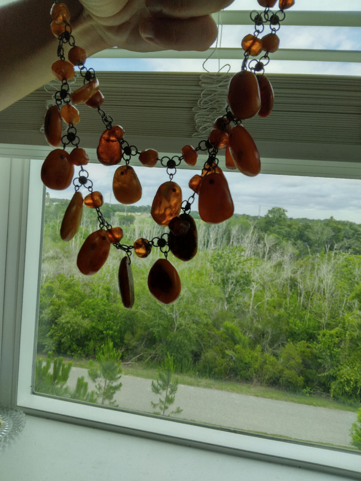 Vintage Natural Handmade Raw Baltic Amber Collar Necklace Butterscotch Egg Yolk
