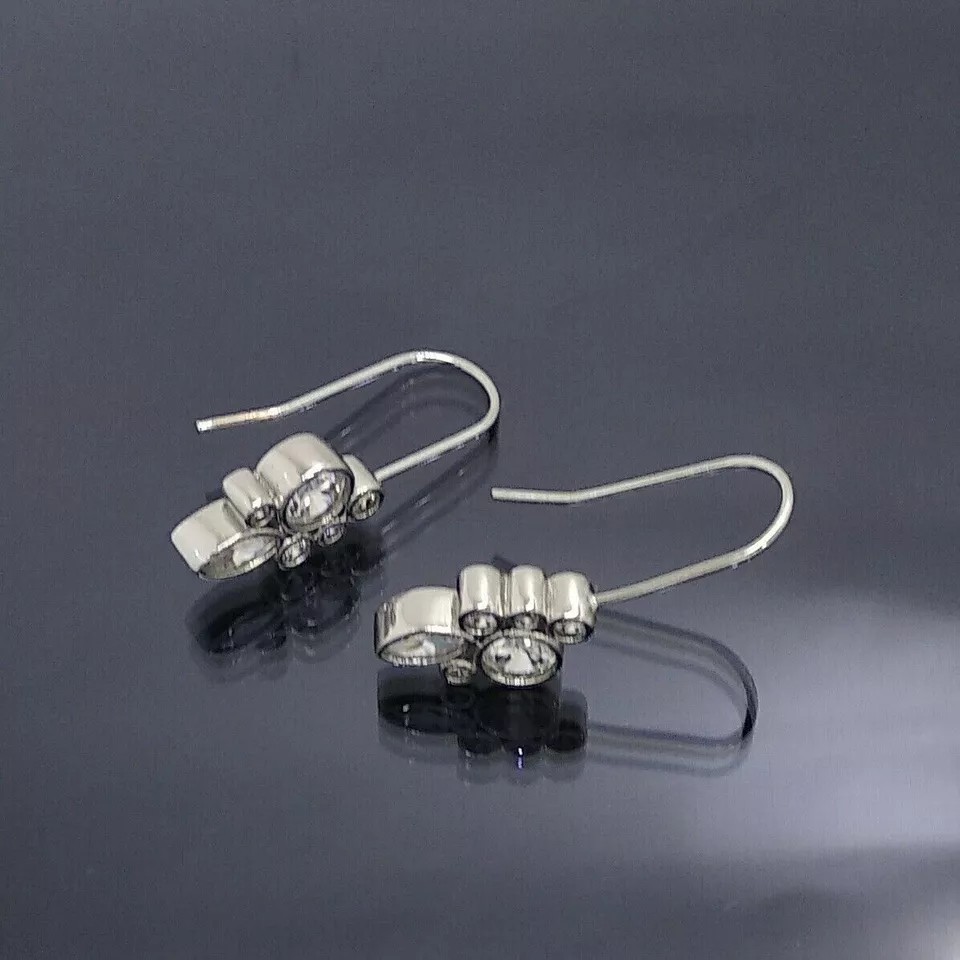 Art Deco Round Lab Created Diamond Office Wear Earring In 14K White Gold Finish