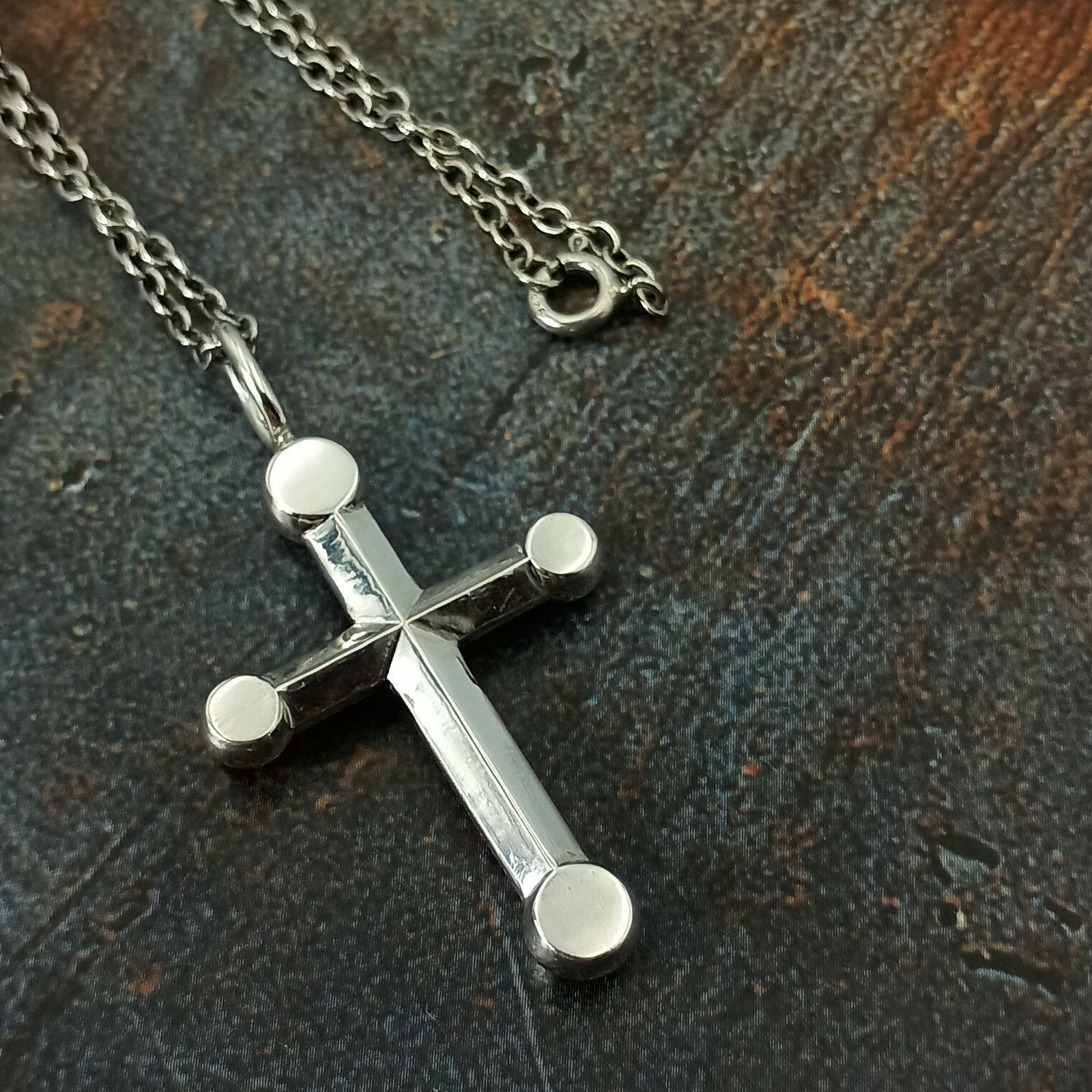 Georg Jensen Andreas Mikkelsen Cross Pendant Necklace 261B Silver 925 Vintage