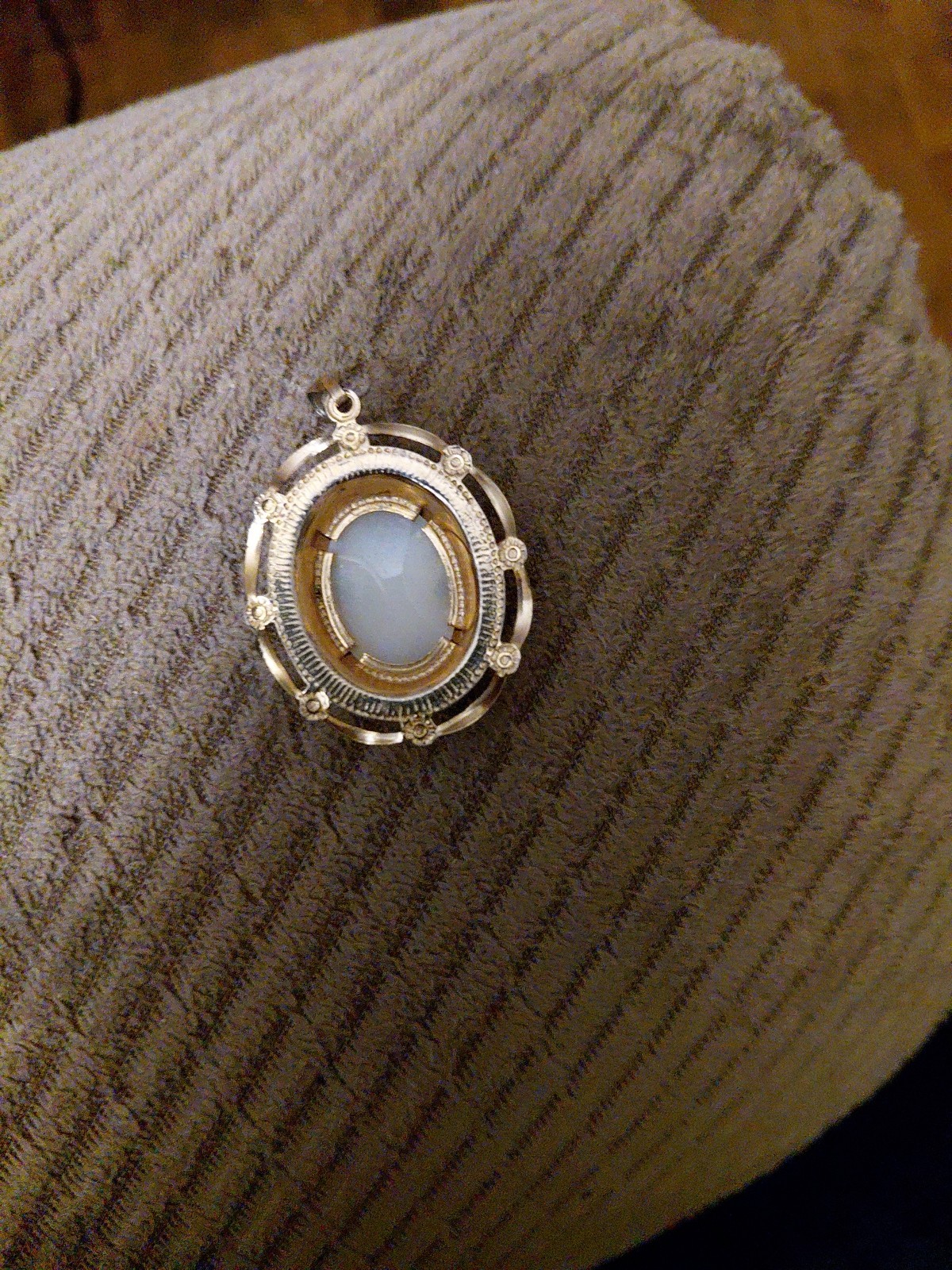 Antique gold cameo with seed pearls necklace Charm