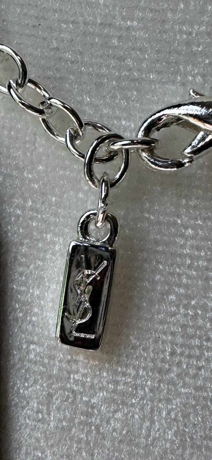 VTG 1990s Yves Saint Laurent YSL Heart Charm Necklace Stackable NWT