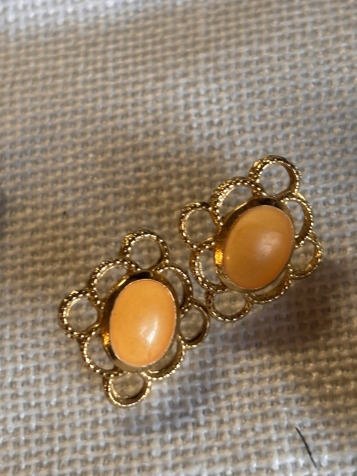Vintage Avon + Costume Jewelry Post Earrings Lot of 5 Pairs Gold Tone Cloisonne