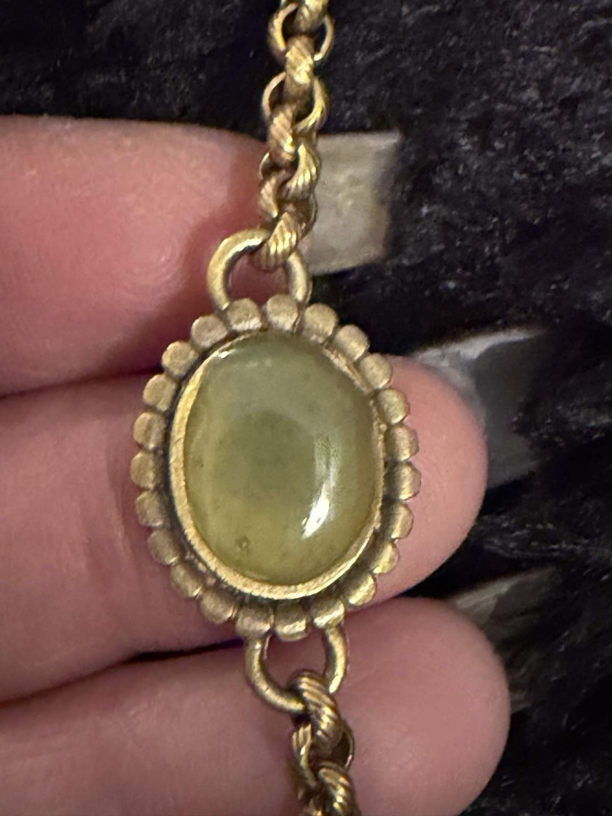 YSL Green Enamel Flapper necklace