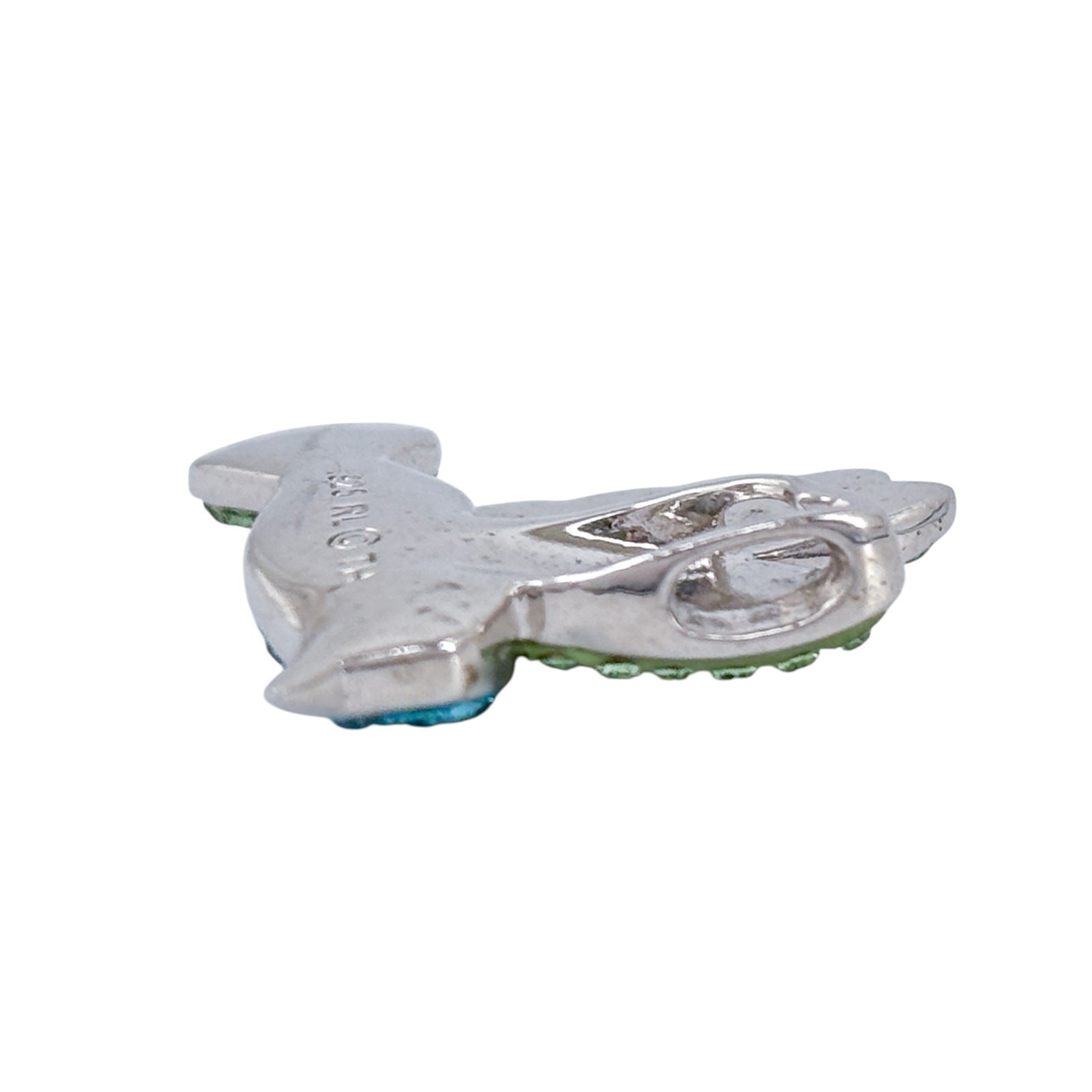 Blue Green Crystal Bird Pendant | Vintage Sterling Silver 925