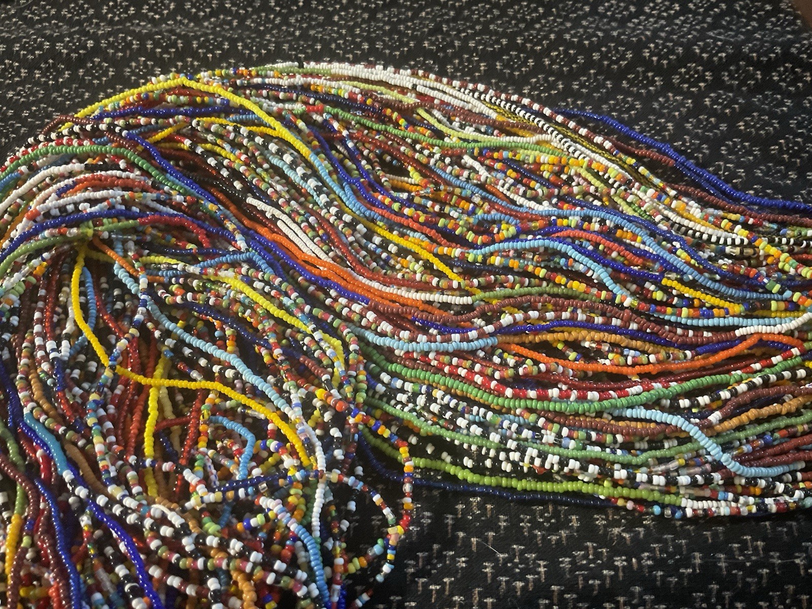 Antique Seed Bead Bunch Necklace .50 Strands