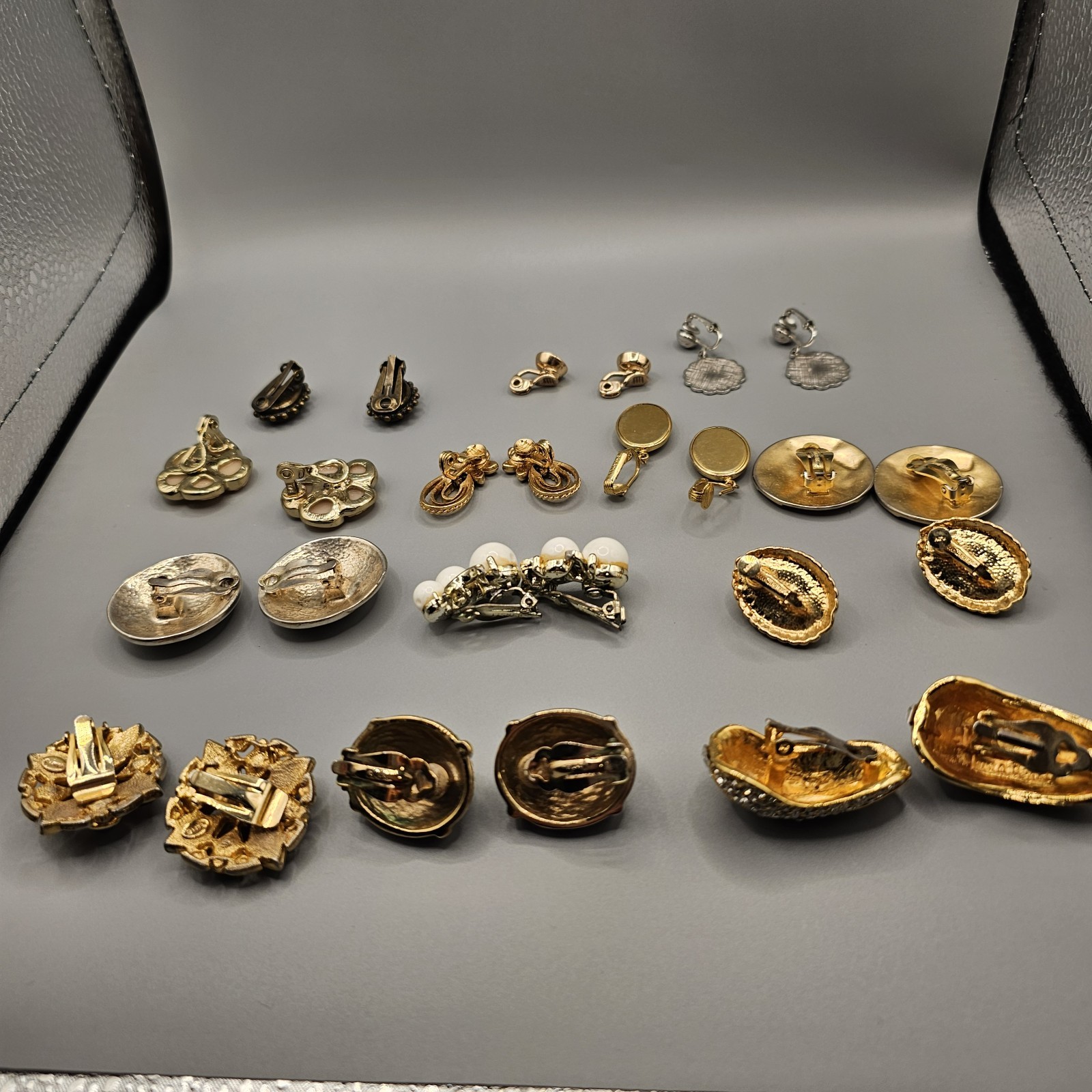 Vintage Designer Clip On Earring Lot 13 Monet Carolee Craft Signed More